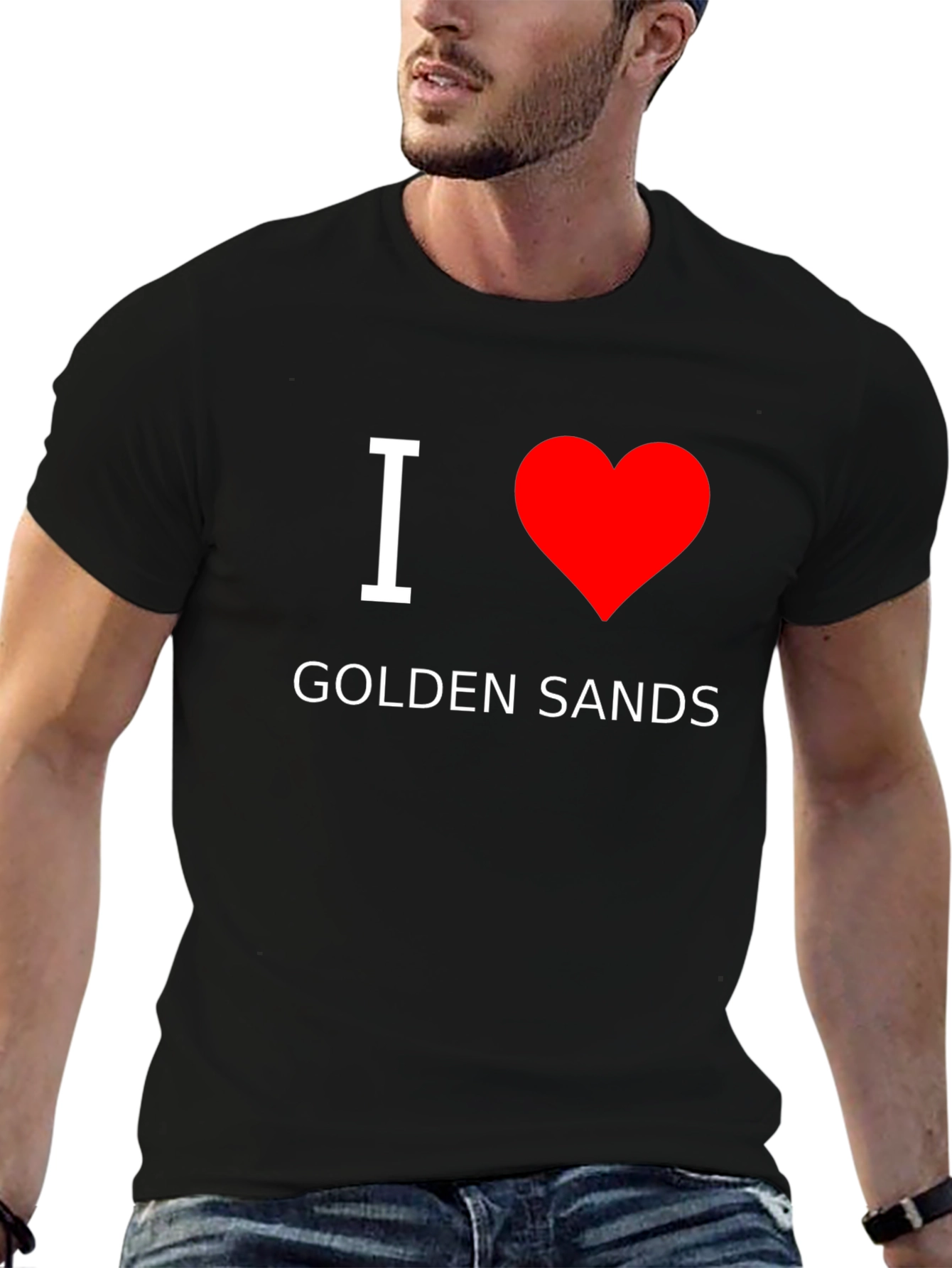 I Heart Golden Sands Black T-Shirt