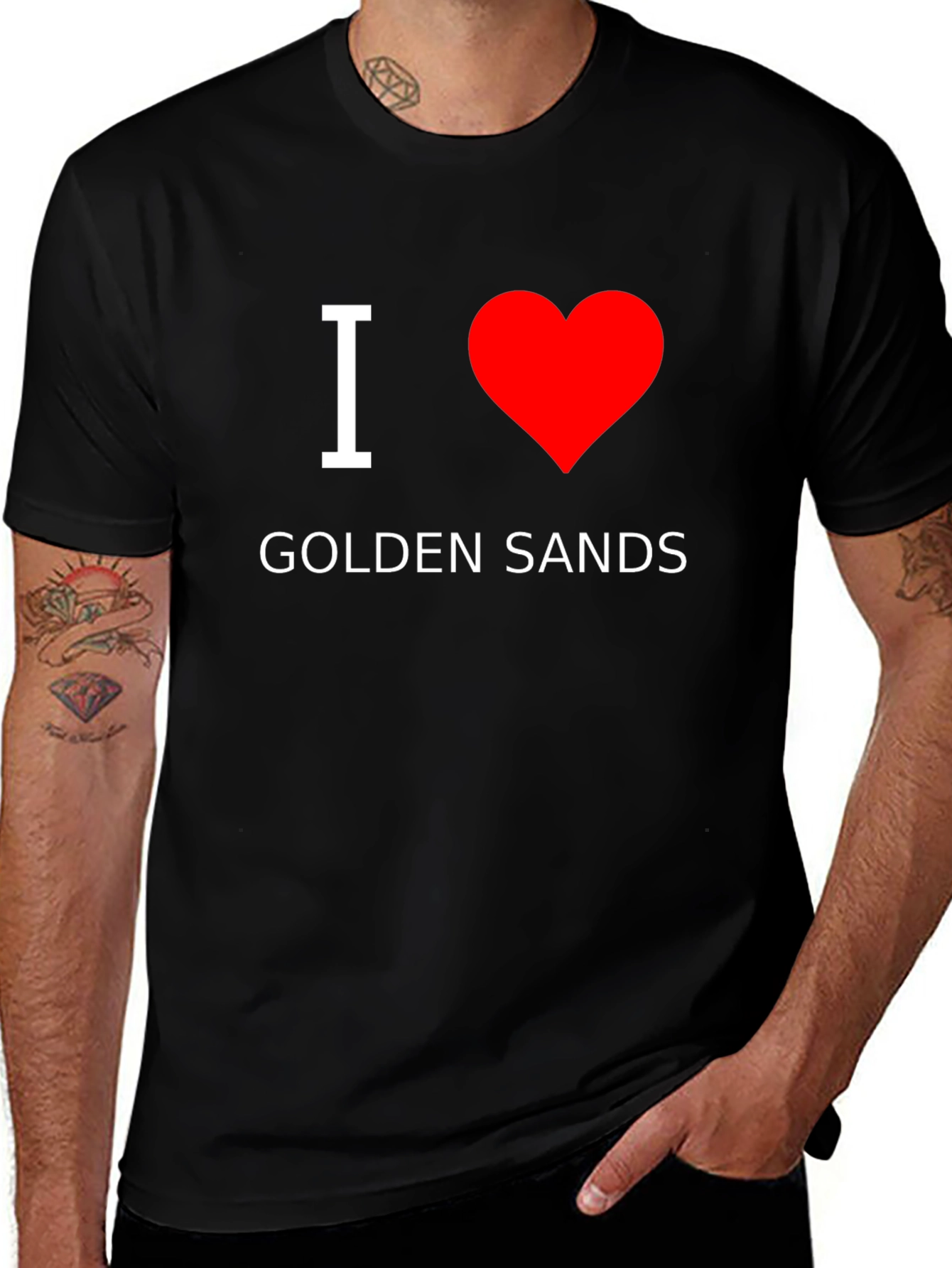 I Heart Golden Sands Black T-Shirt