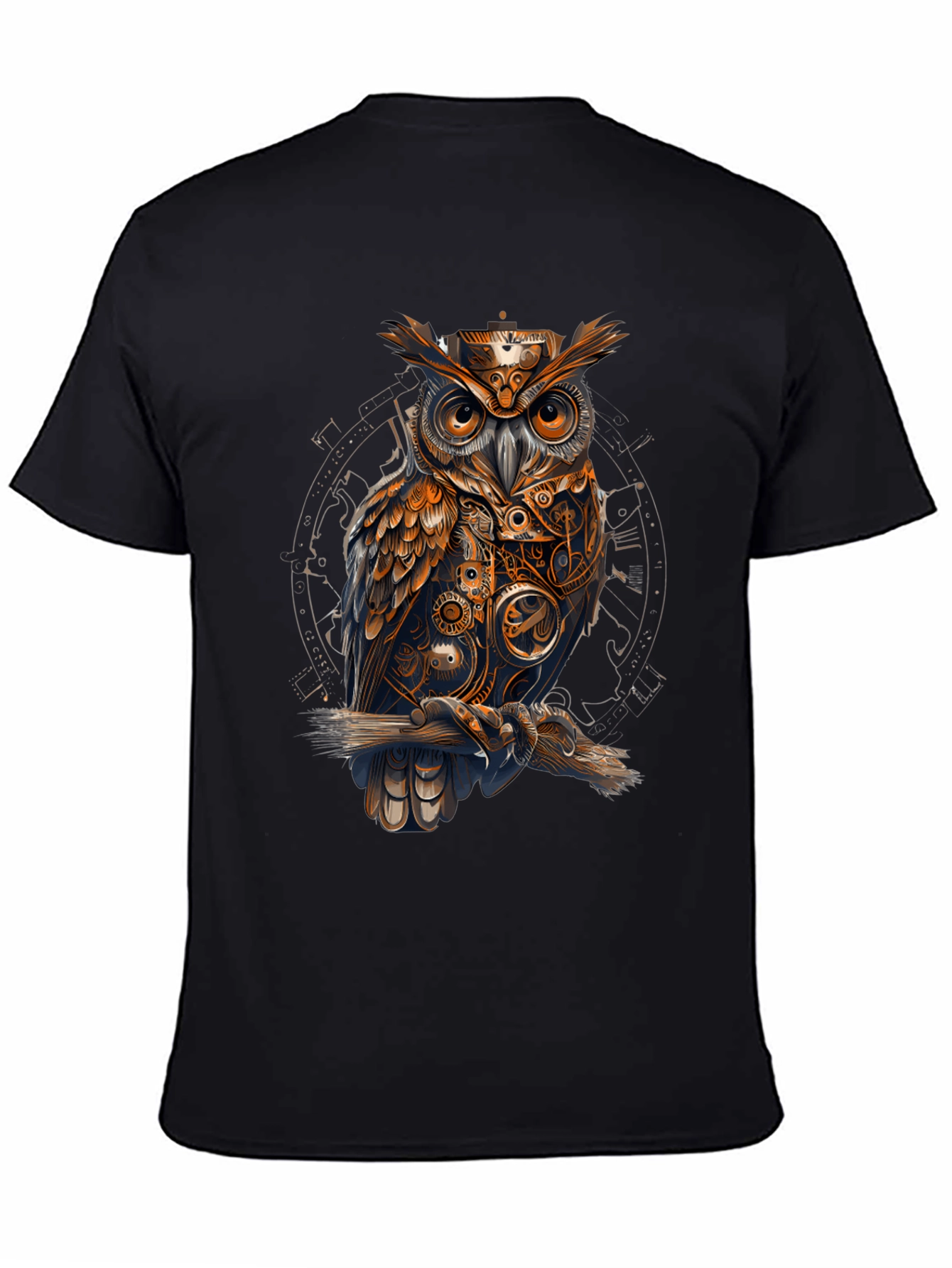 Steampunk Owl Graphic Tee - Unique Design T-Shirt