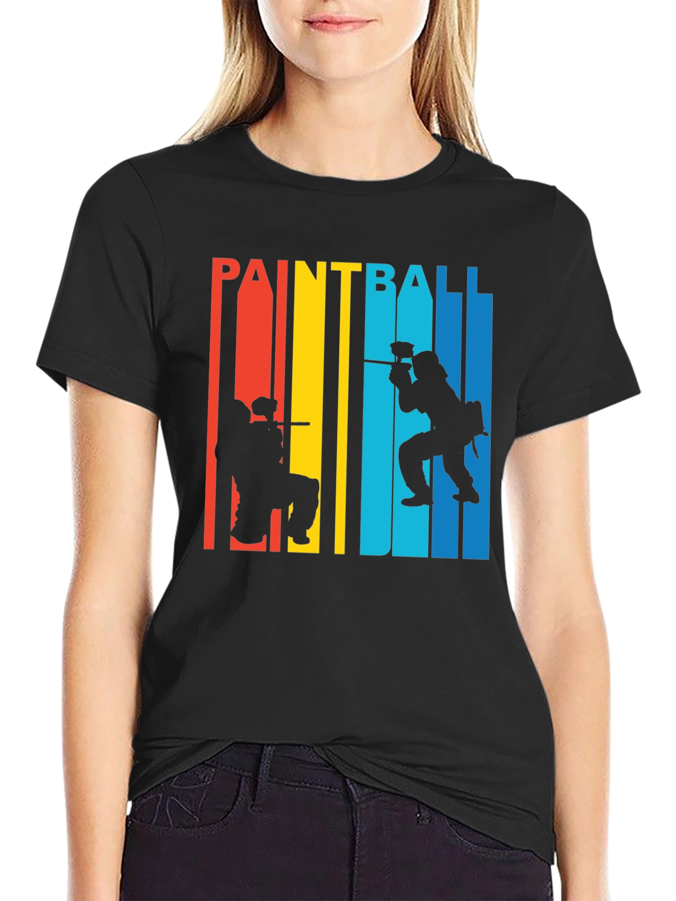 Paintball Silhouette Graphic T-Shirt - Stylish Sportswear