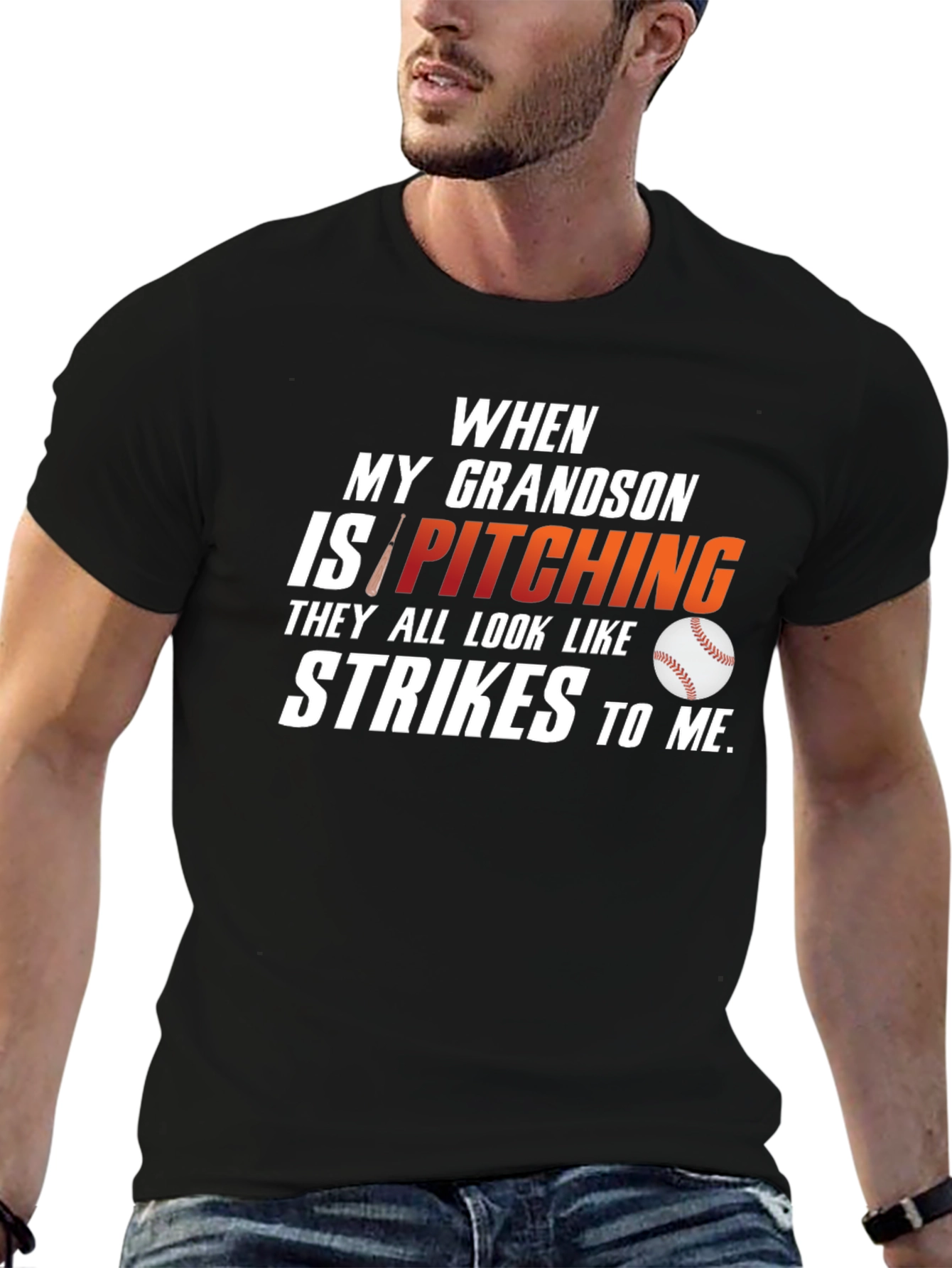 Grandson Pitching T-Shirt: Baseball Lover Tee