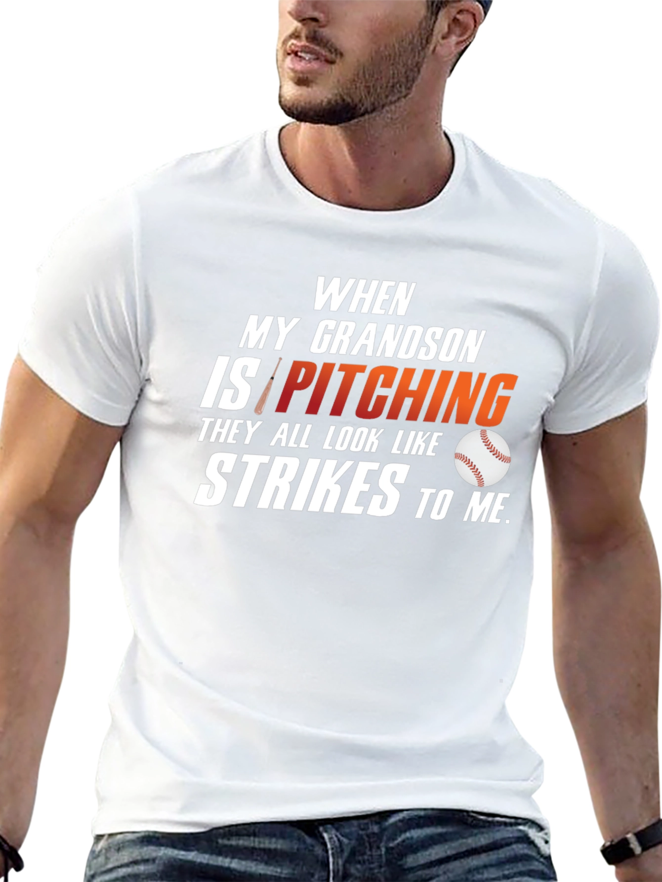 Grandson Pitching T-Shirt: Baseball Lover Tee