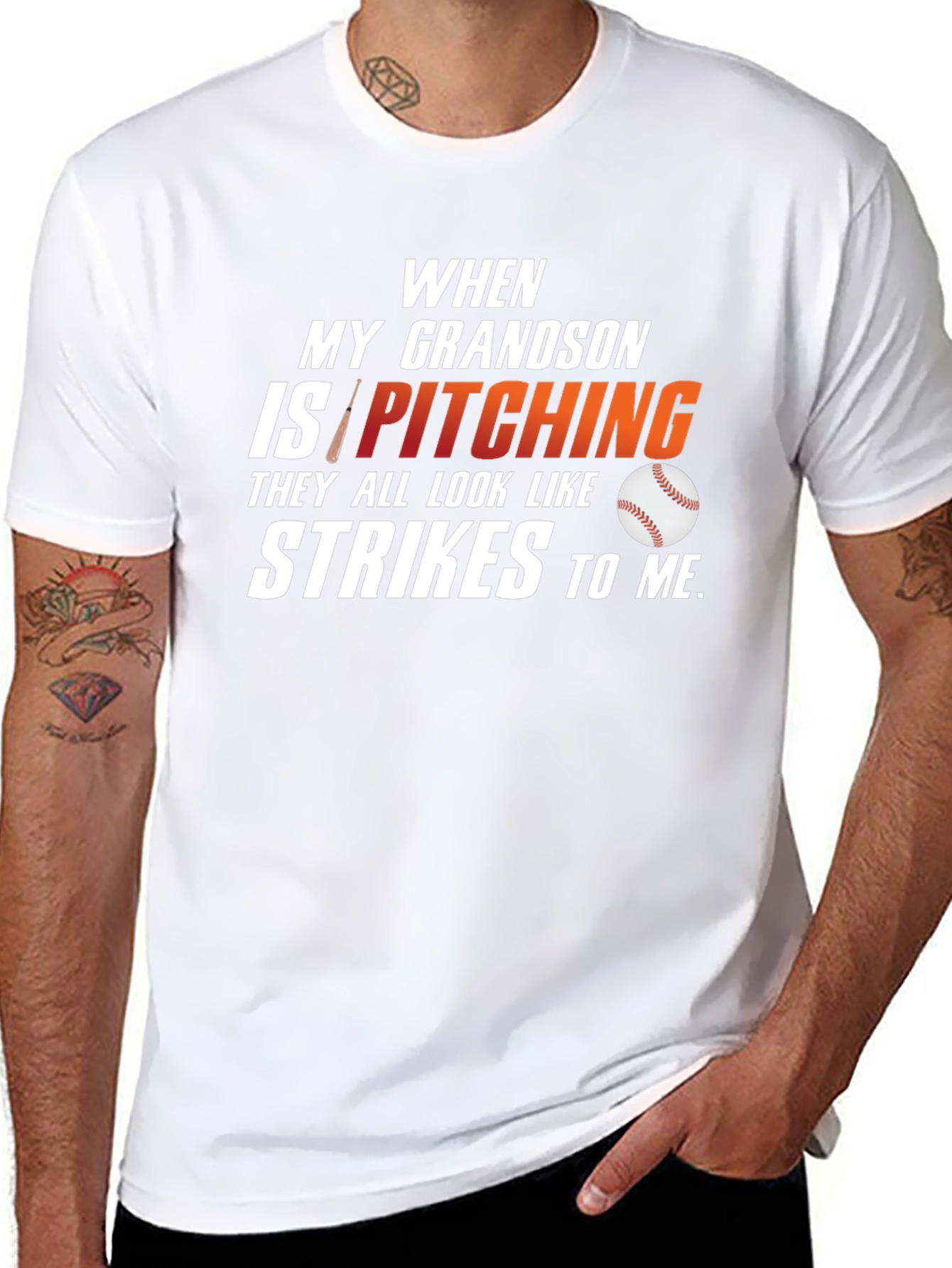 Grandson Pitching T-Shirt: Baseball Lover Tee