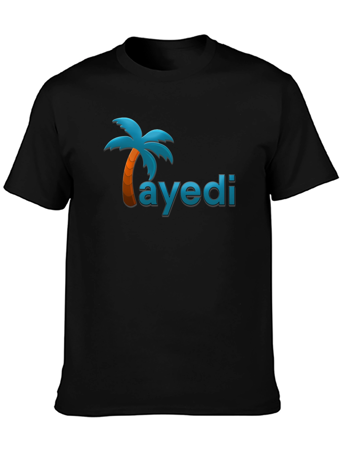 Tropical Island Style Black T-Shirt