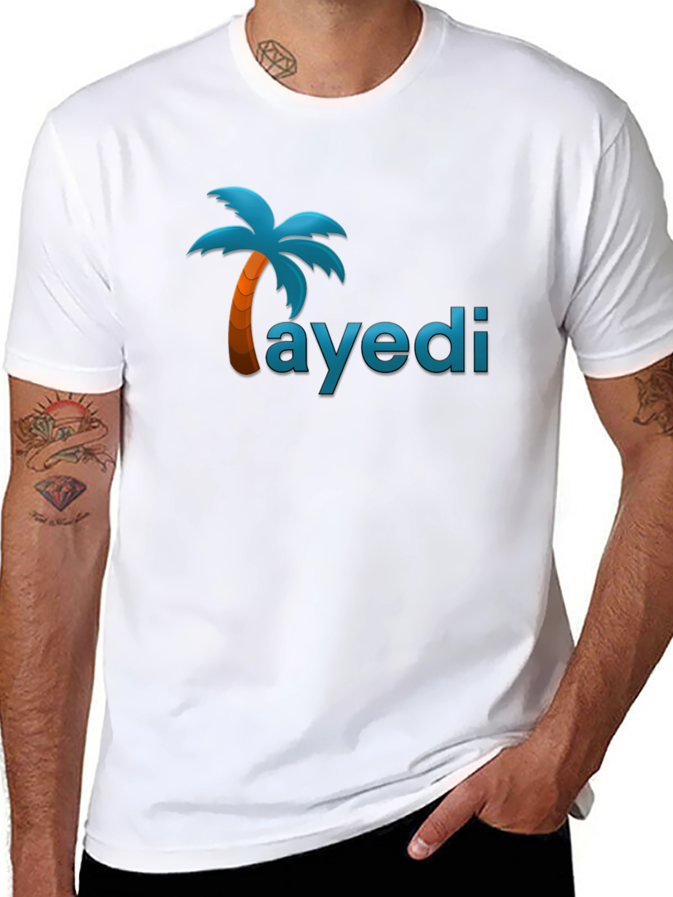 Tropical Island Style Black T-Shirt