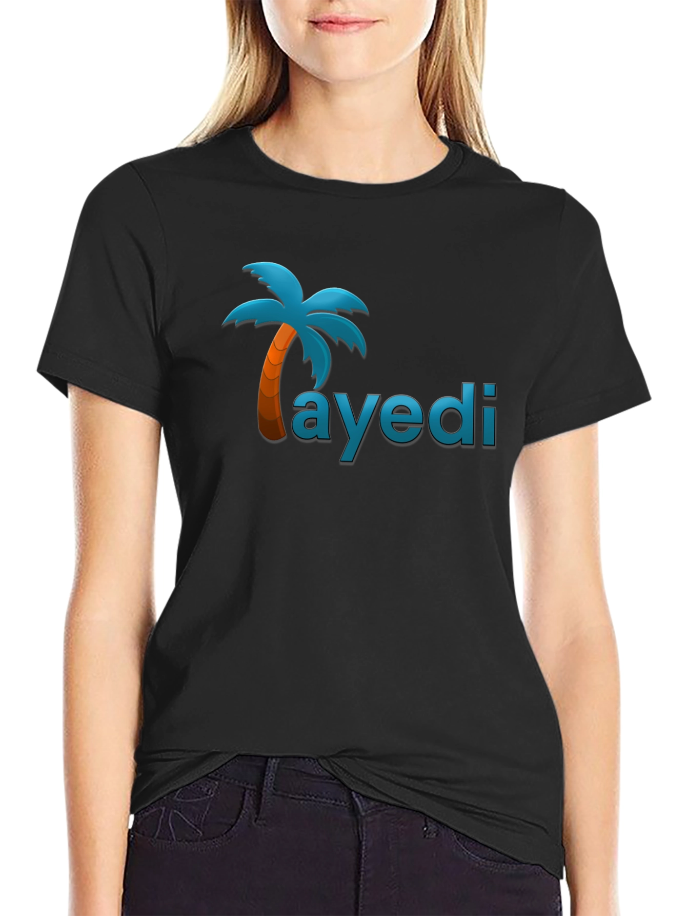 Tropical Island Style Black T-Shirt