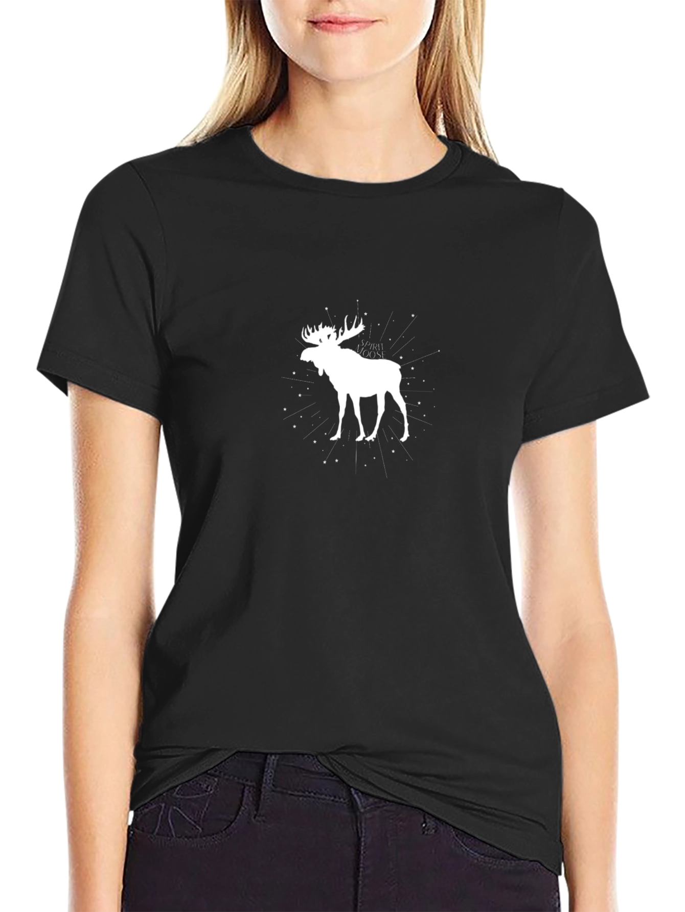 Moose Graphic Black T-Shirt