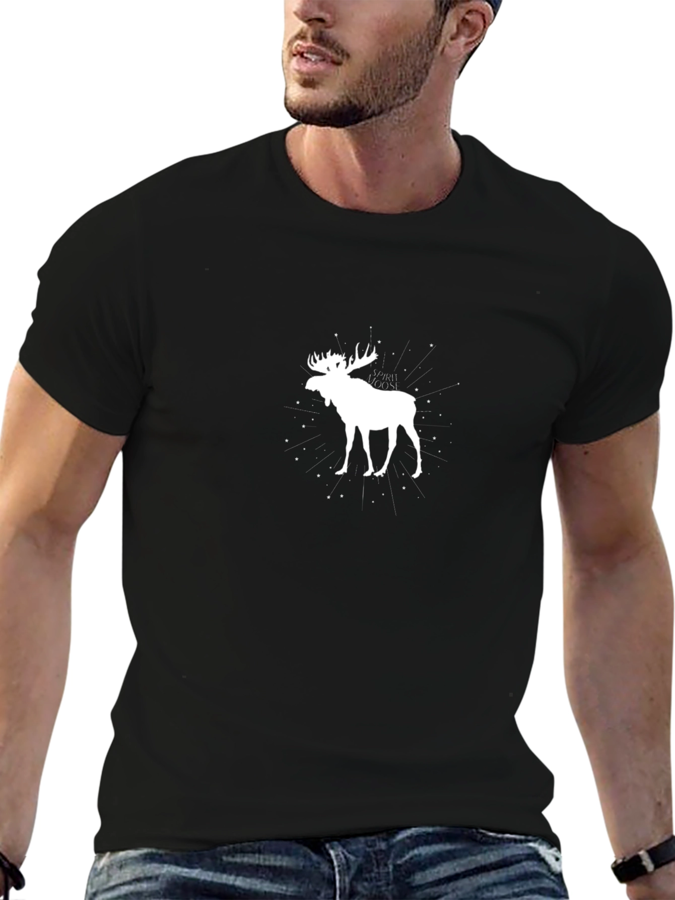 Moose Graphic Black T-Shirt