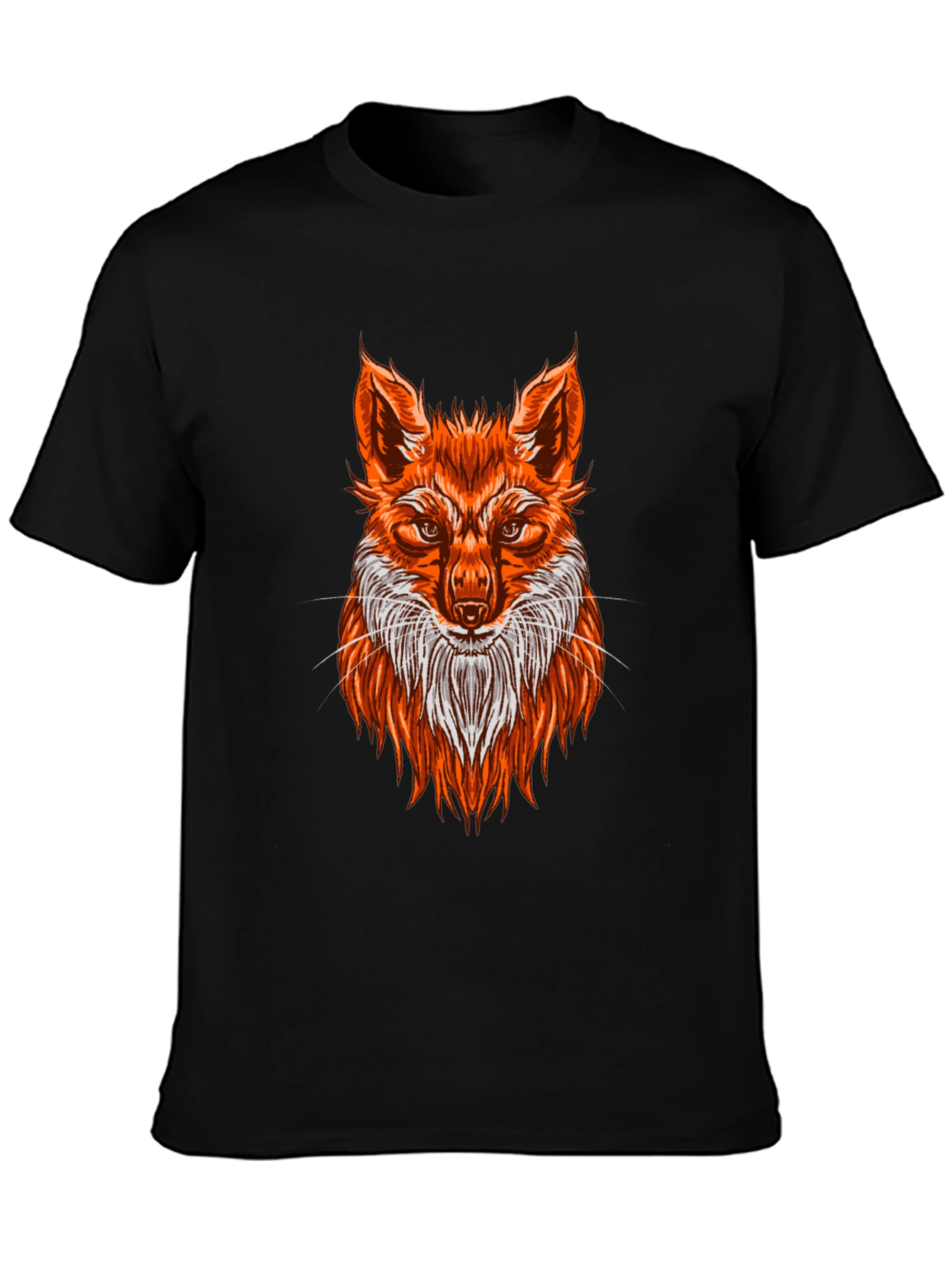 Fox Graphic Print T-Shirt - Black