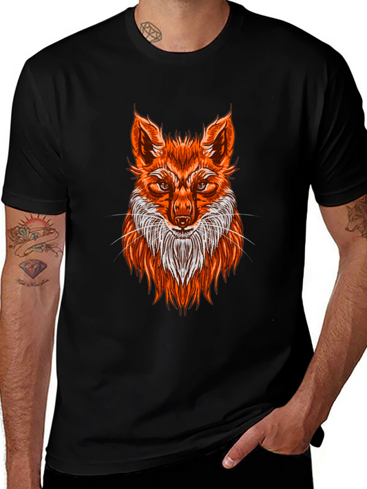 Fox Graphic Print T-Shirt - Black