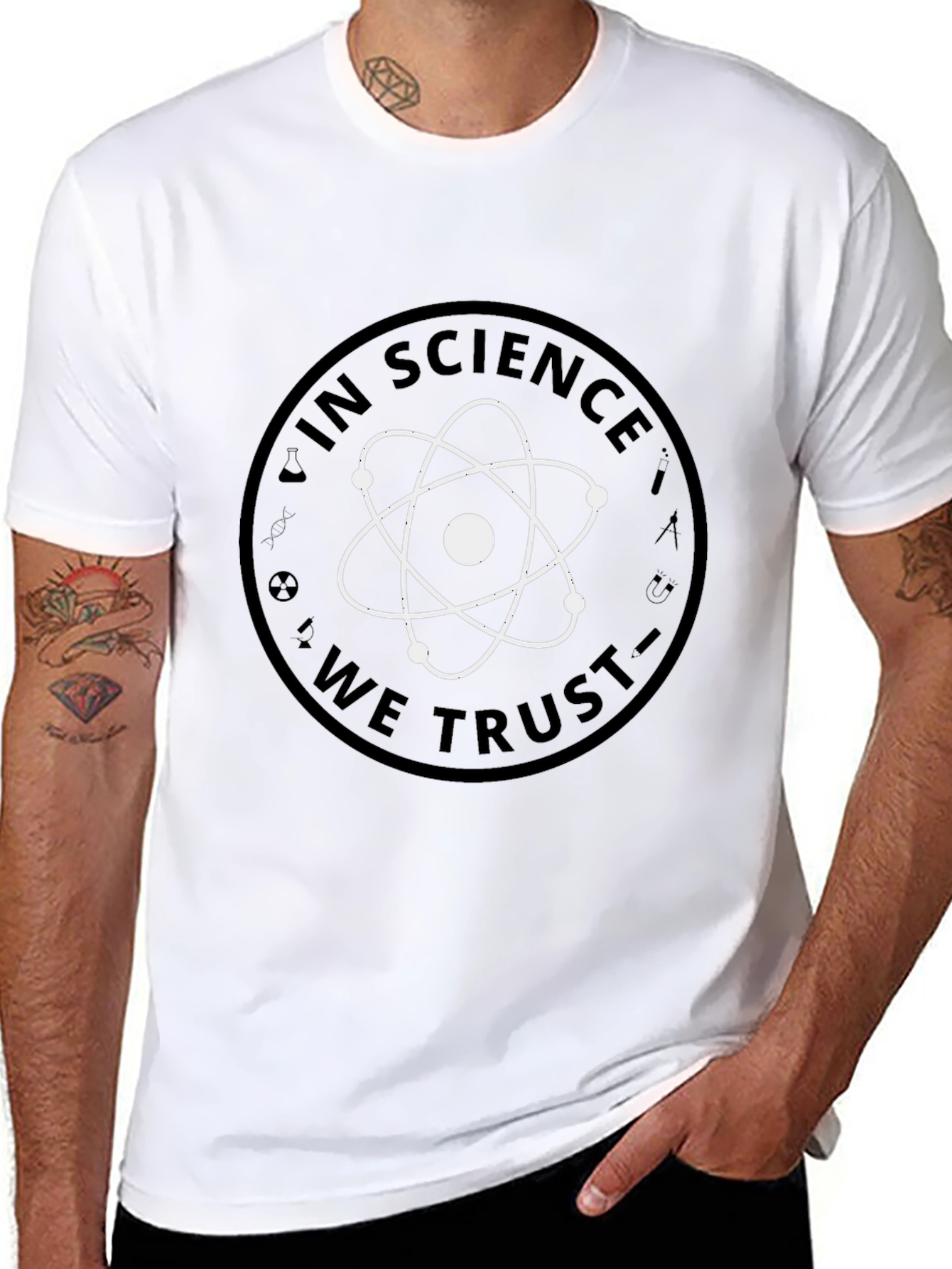 In Science We Trust Graphic Tee - Black