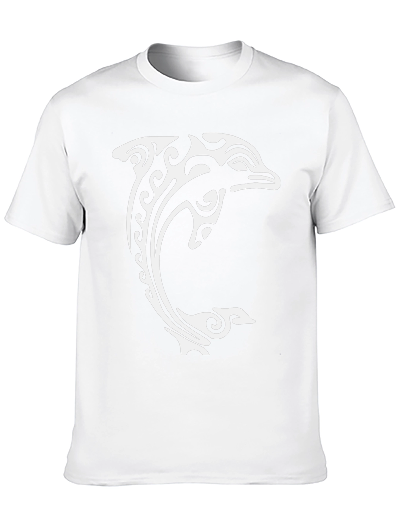 Tribal Dolphin Graphic Tee - Black Cotton Comfort