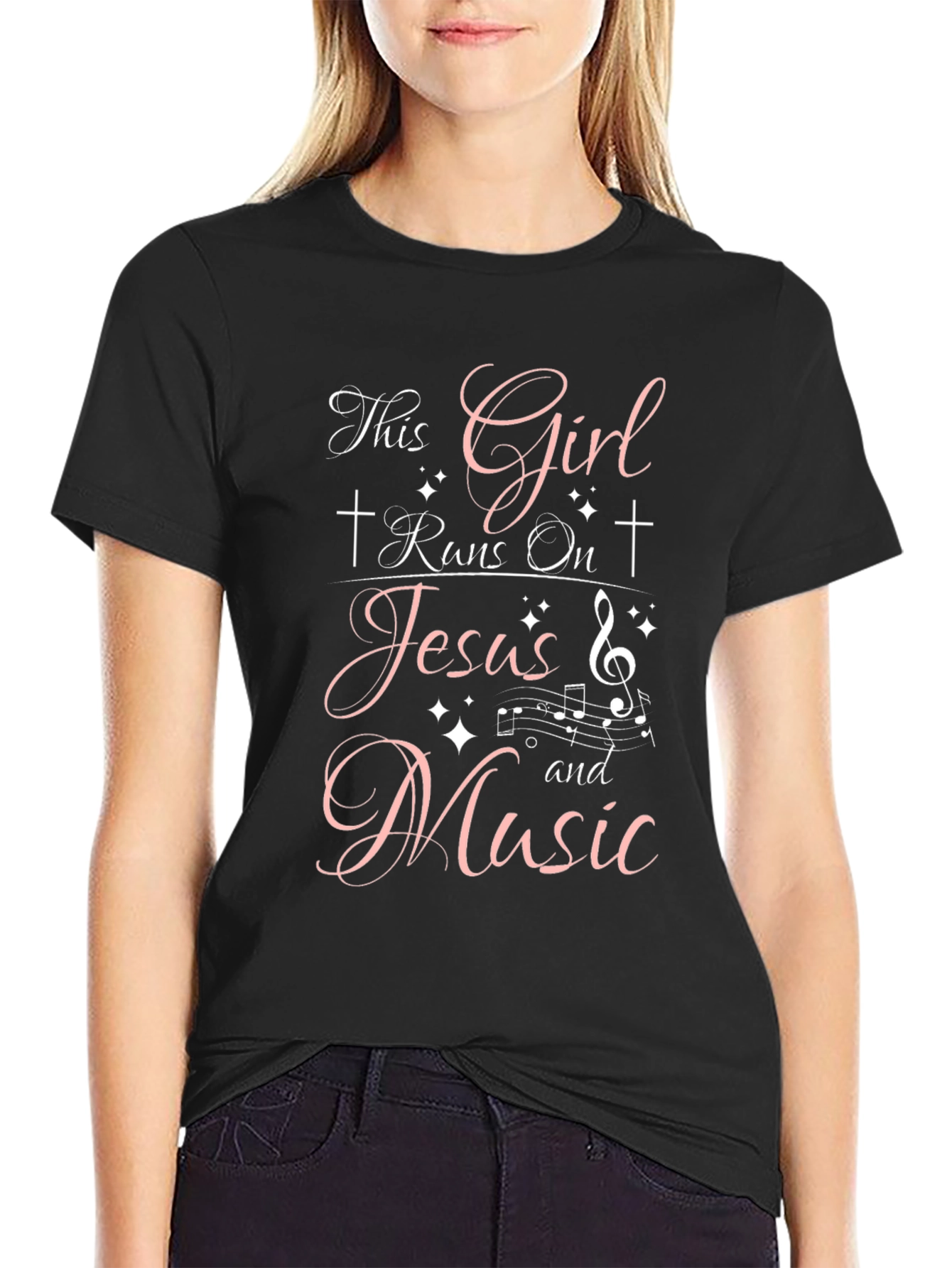 This Girl Runs On Jesus & Music T-Shirt