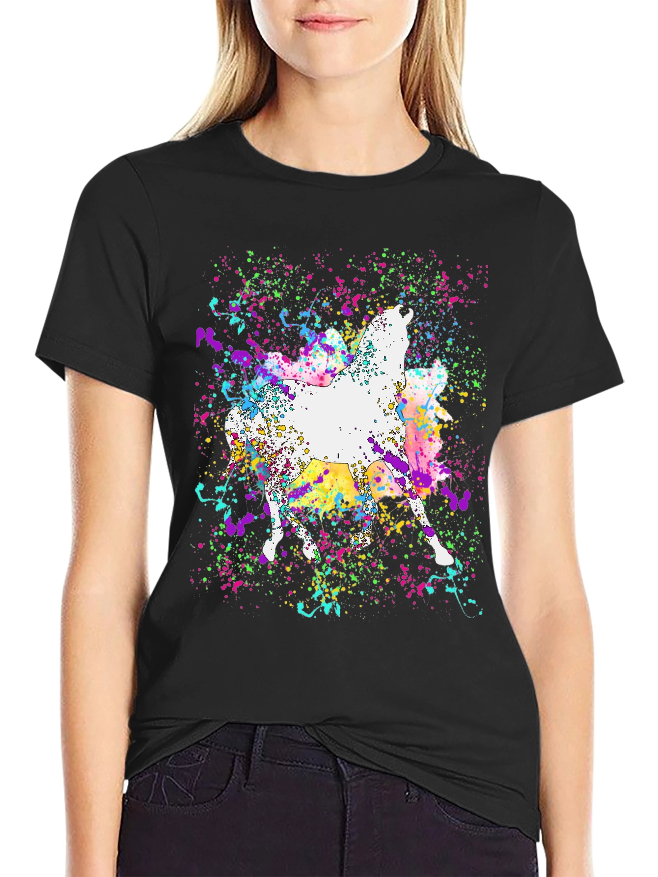 Abstract Horse Paint Splatter Graphic Tee