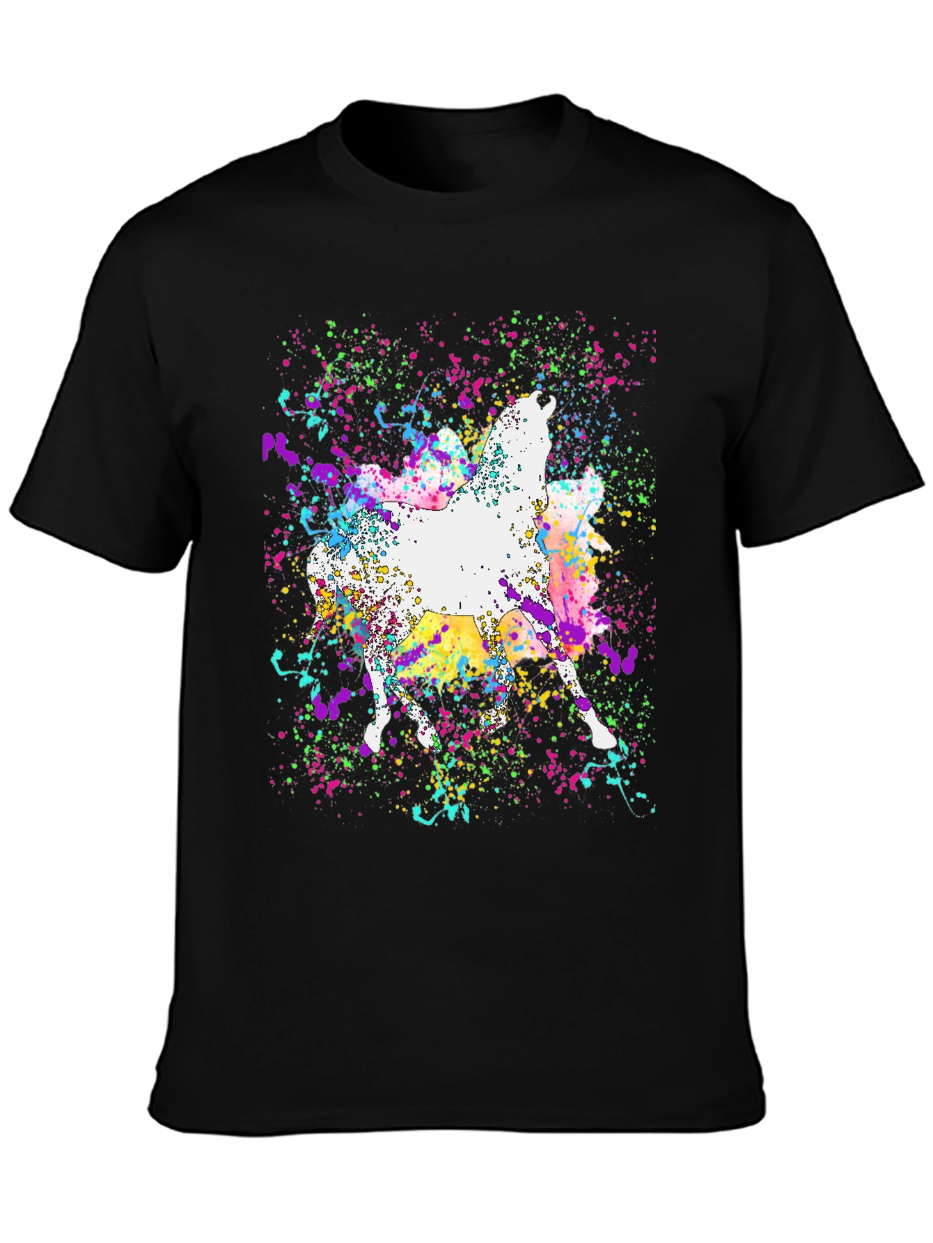 Abstract Horse Paint Splatter Graphic Tee
