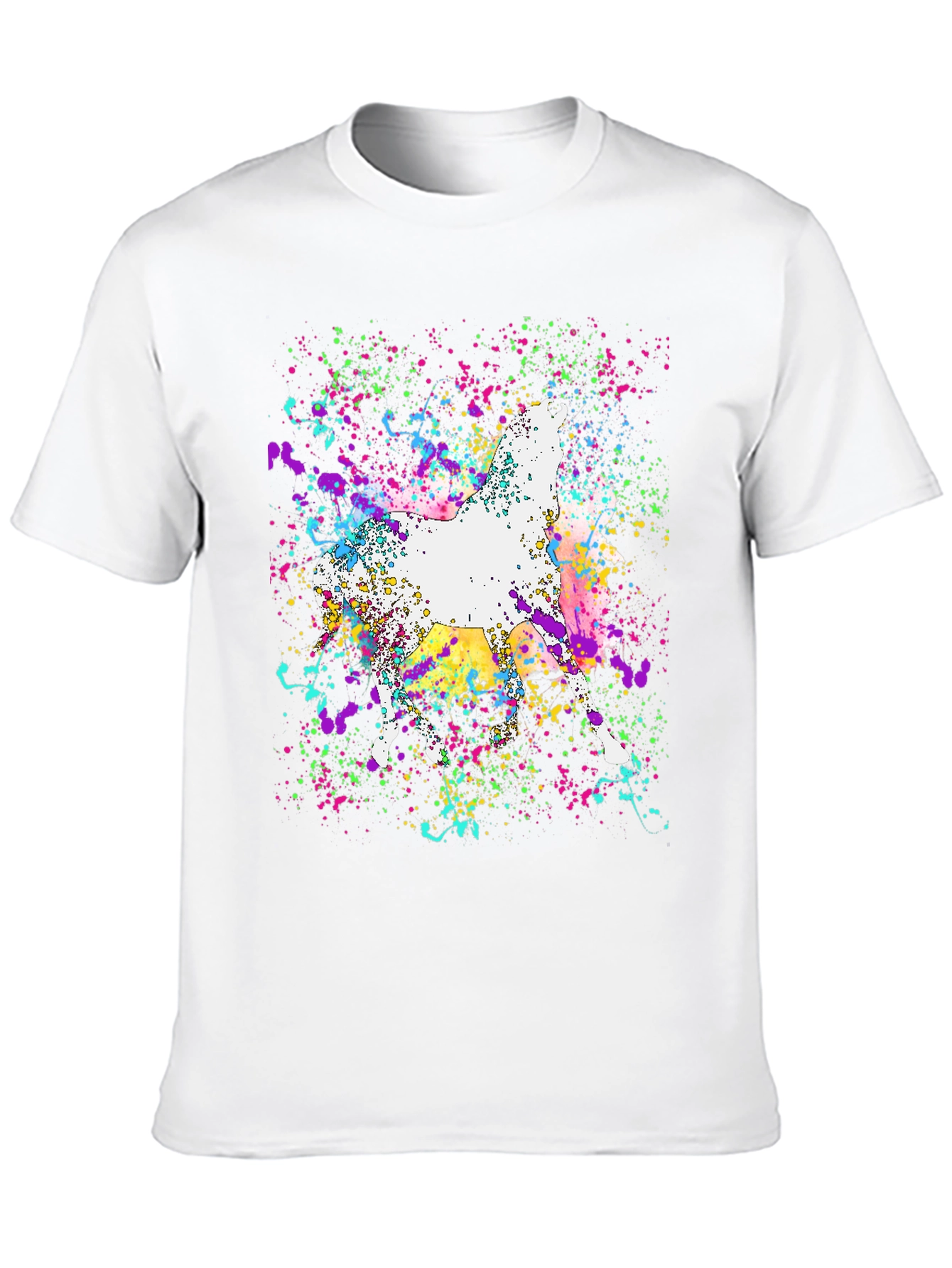 Abstract Horse Paint Splatter Graphic Tee