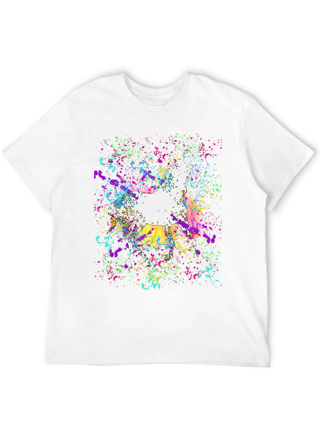 Abstract Horse Paint Splatter Graphic Tee