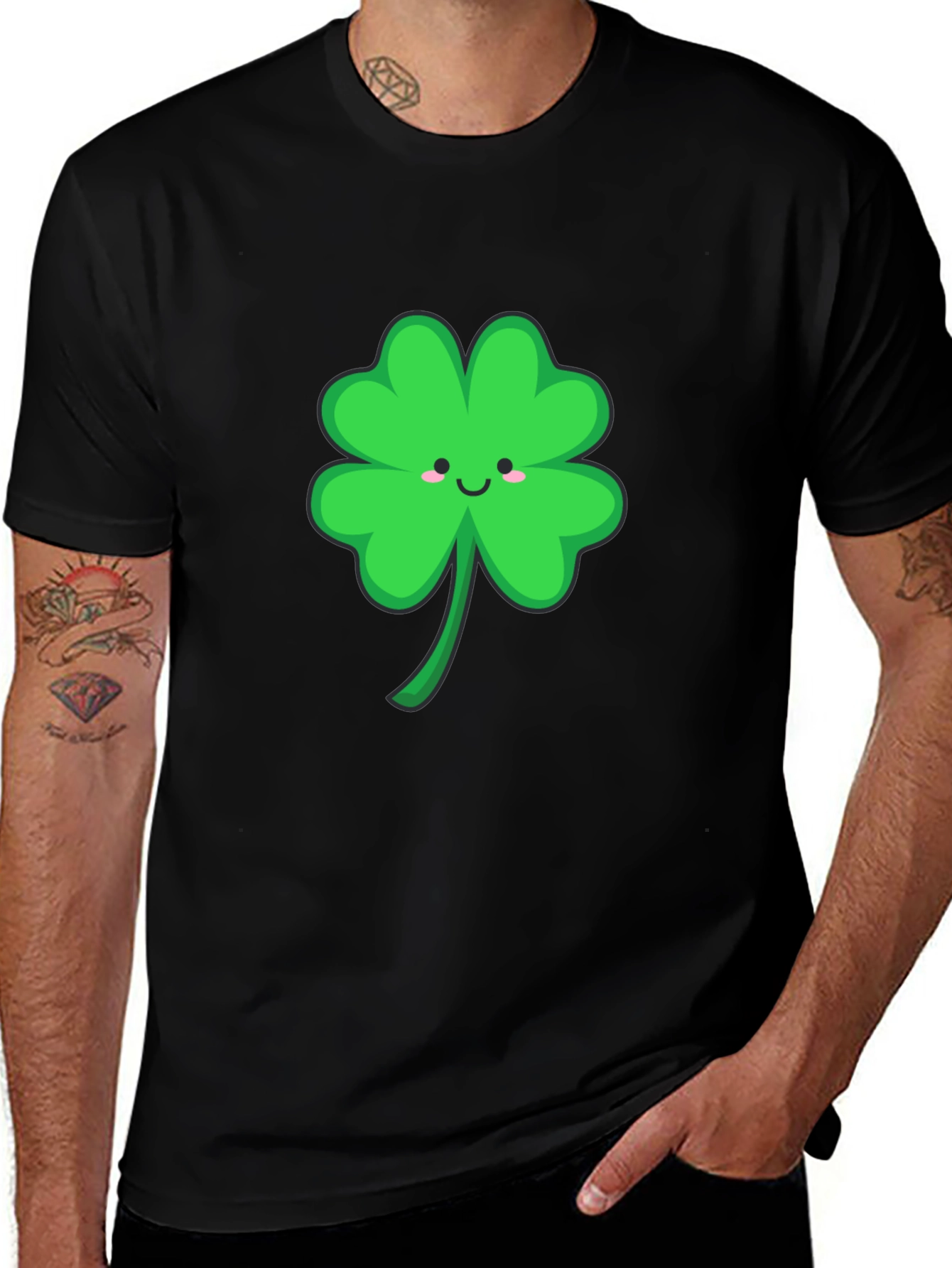 Lucky Clover Graphic Tee - Black