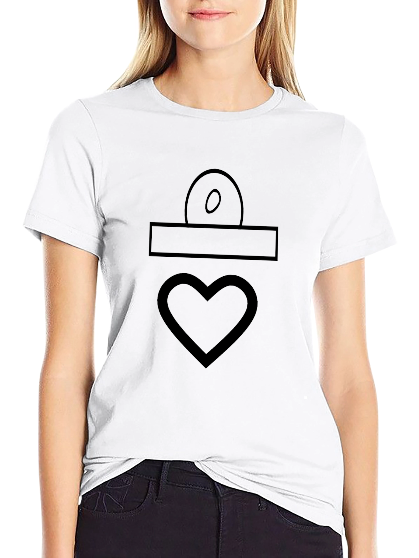 Heart Symbol Graphic Black T-Shirt