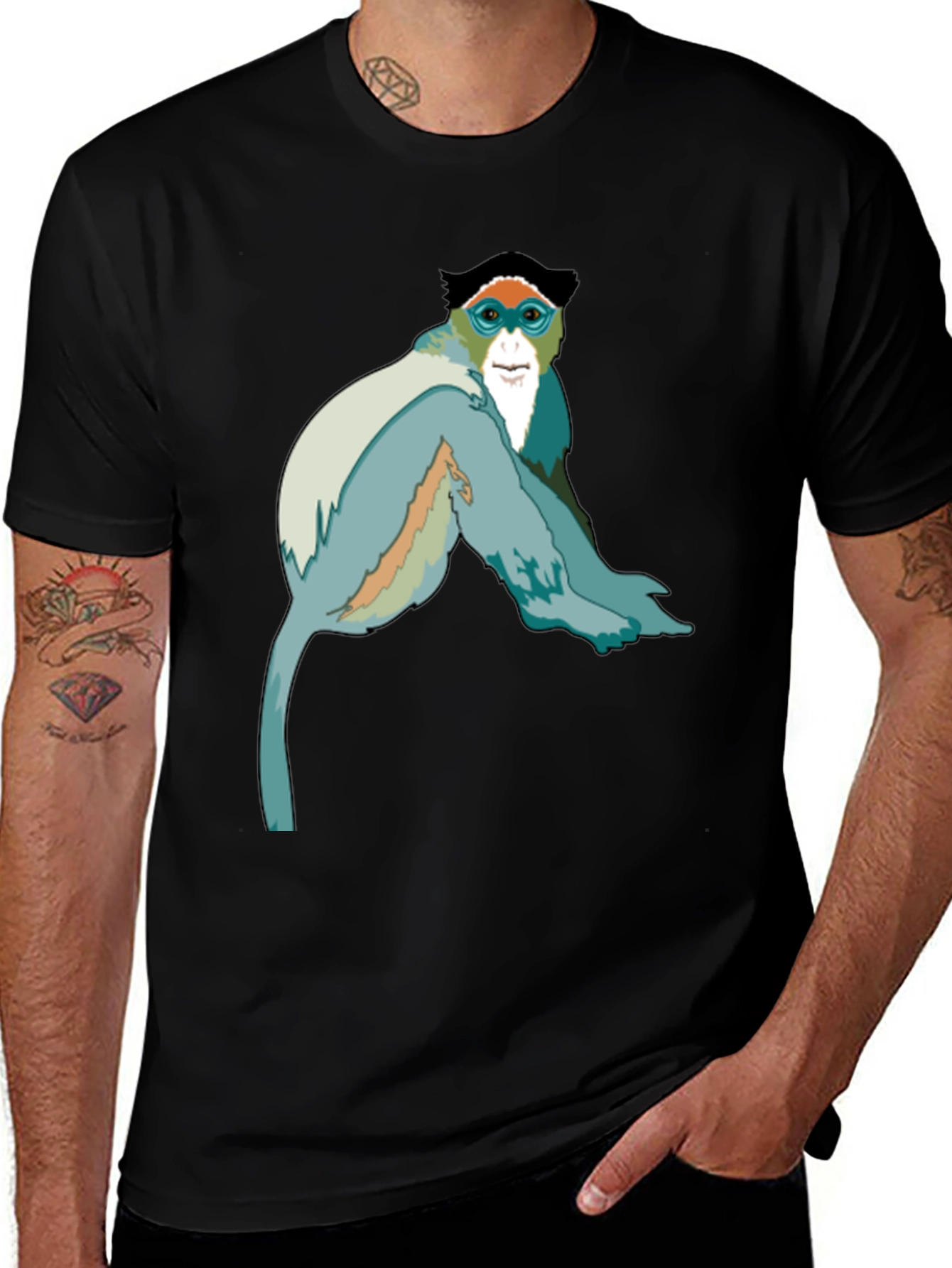 Monkey Graphic Black T-Shirt