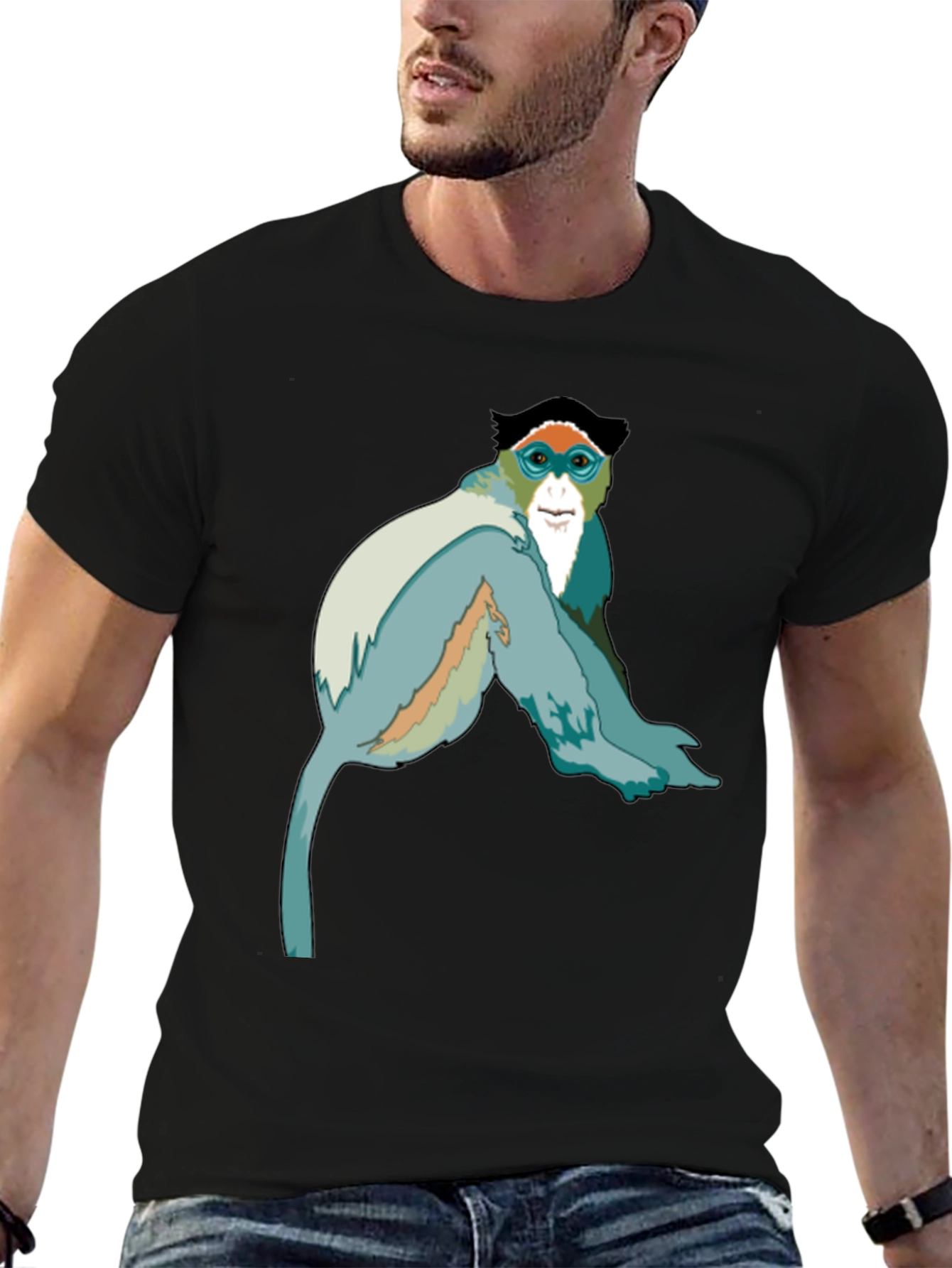 Monkey Graphic Black T-Shirt