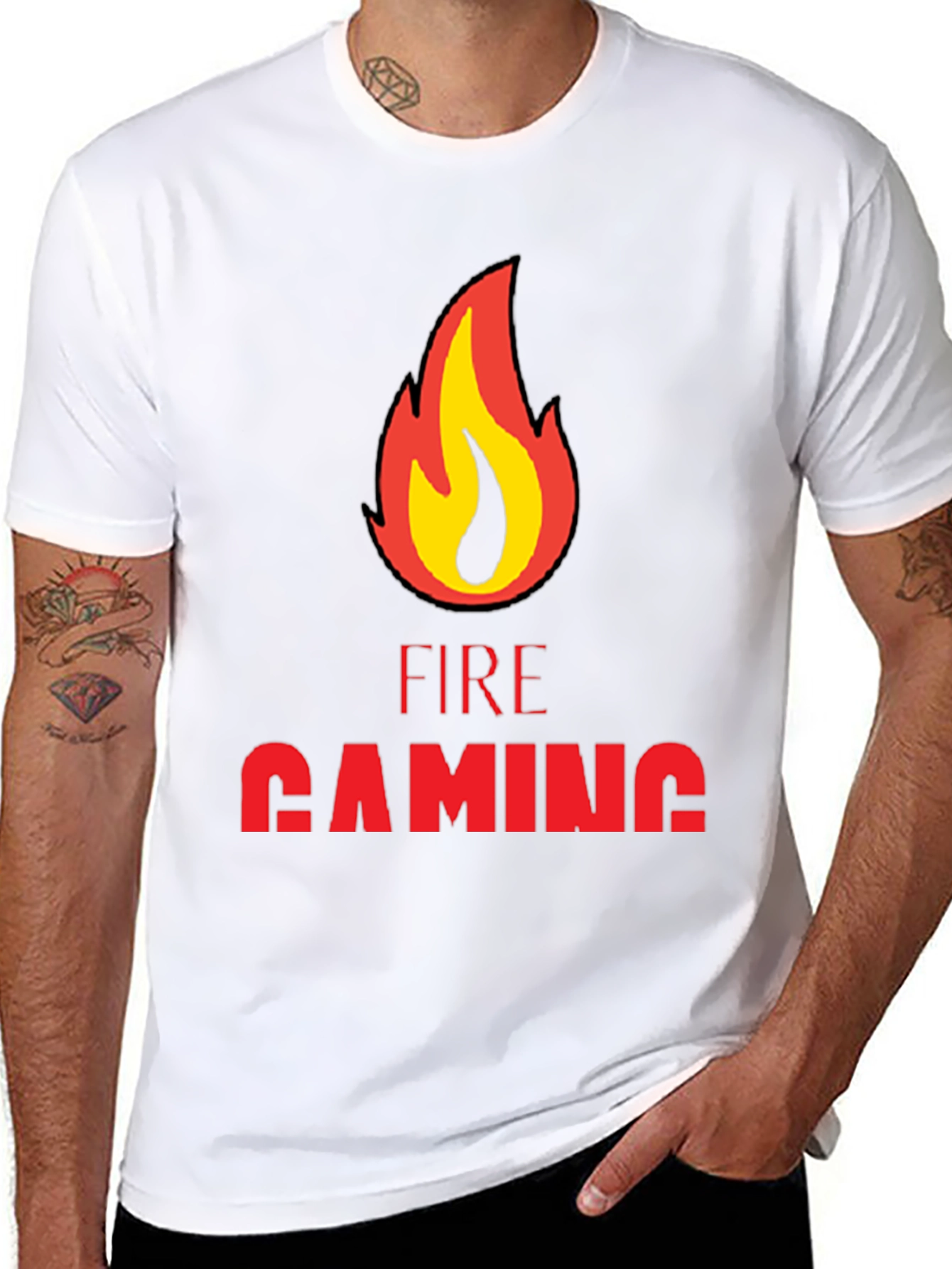 Fire Gaming Black T-Shirt