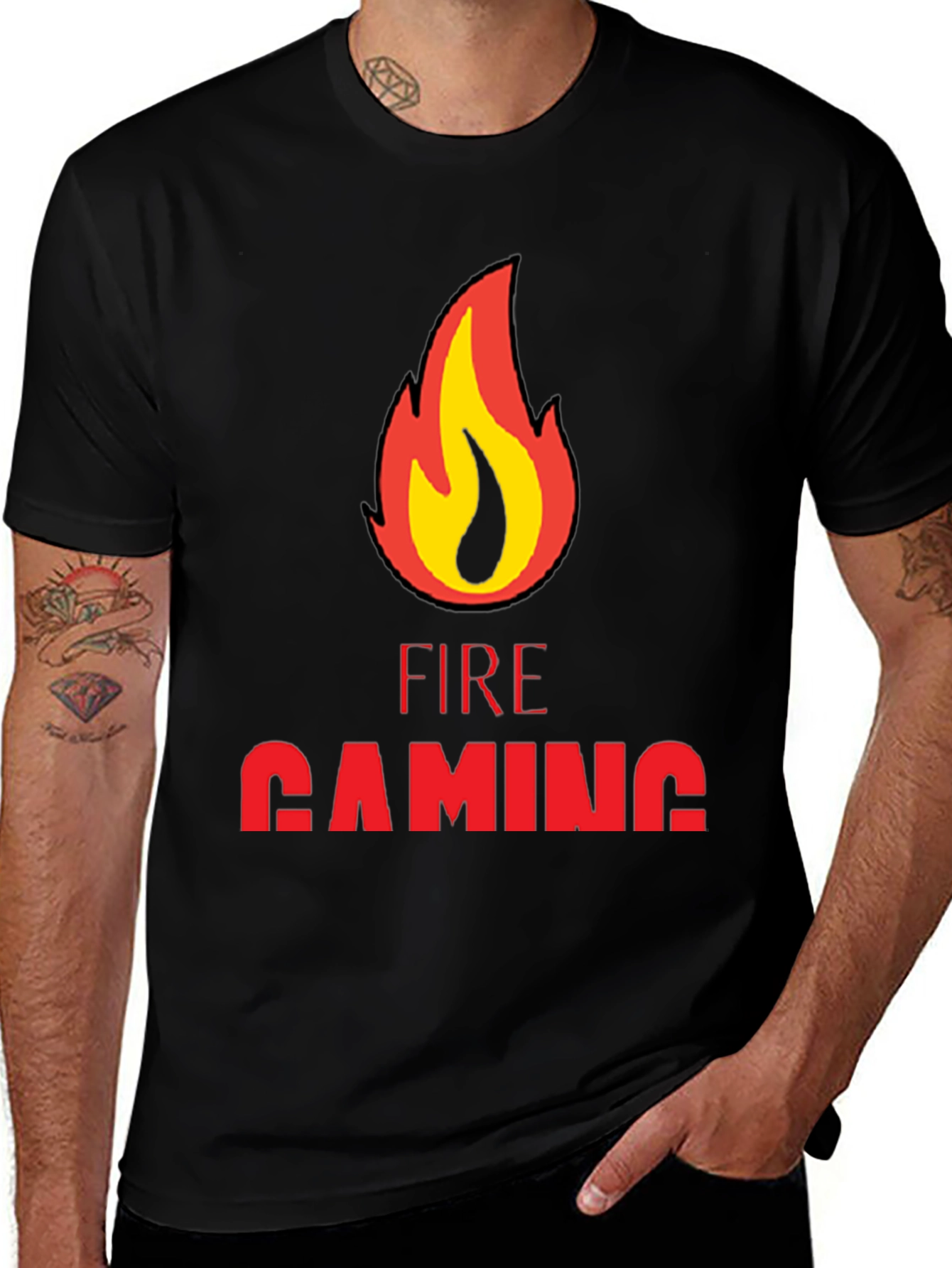 Fire Gaming Black T-Shirt