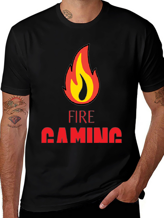 Fire Gaming Black T-Shirt