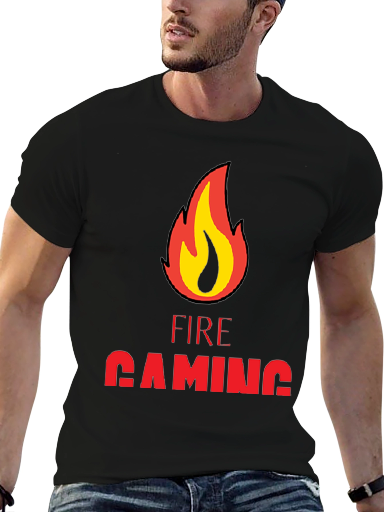 Fire Gaming Black T-Shirt
