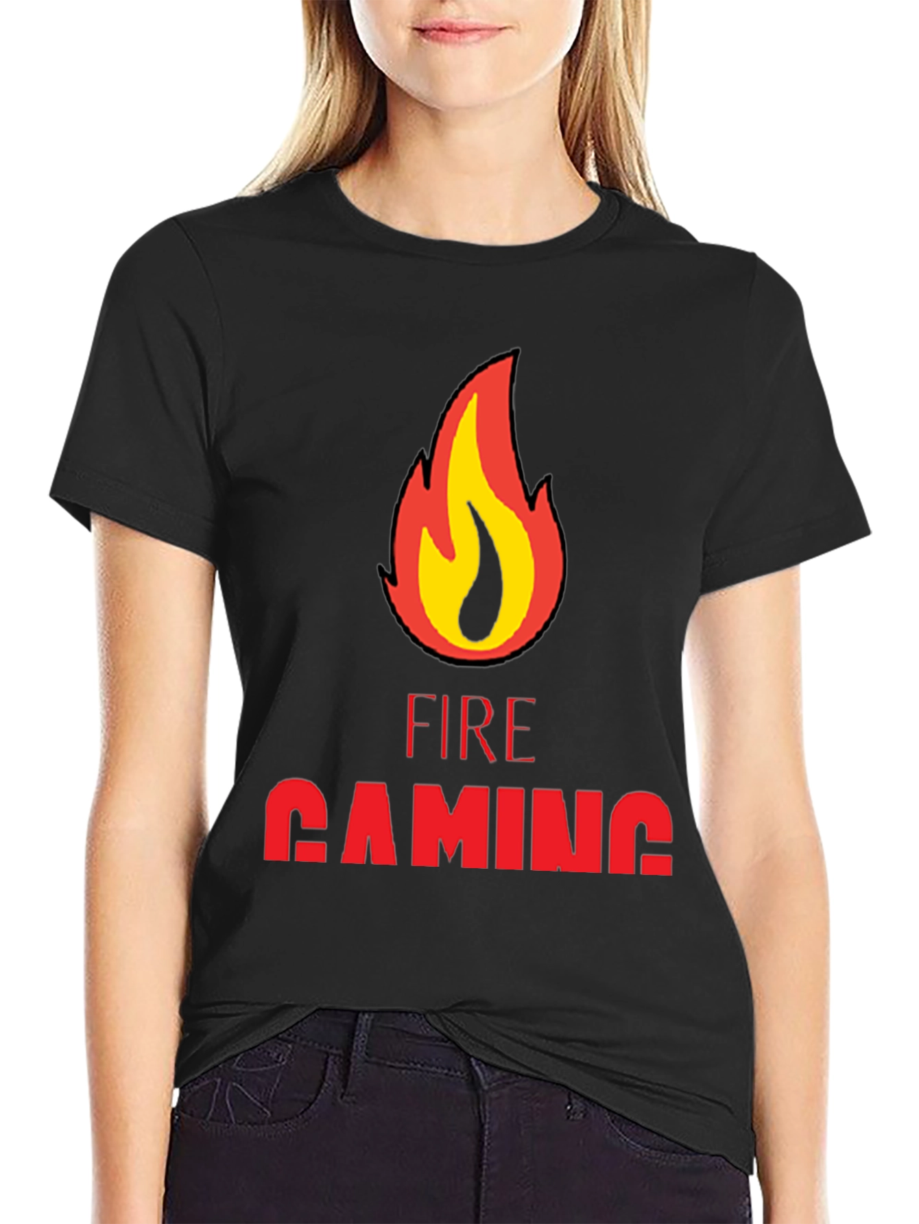 Fire Gaming Black T-Shirt