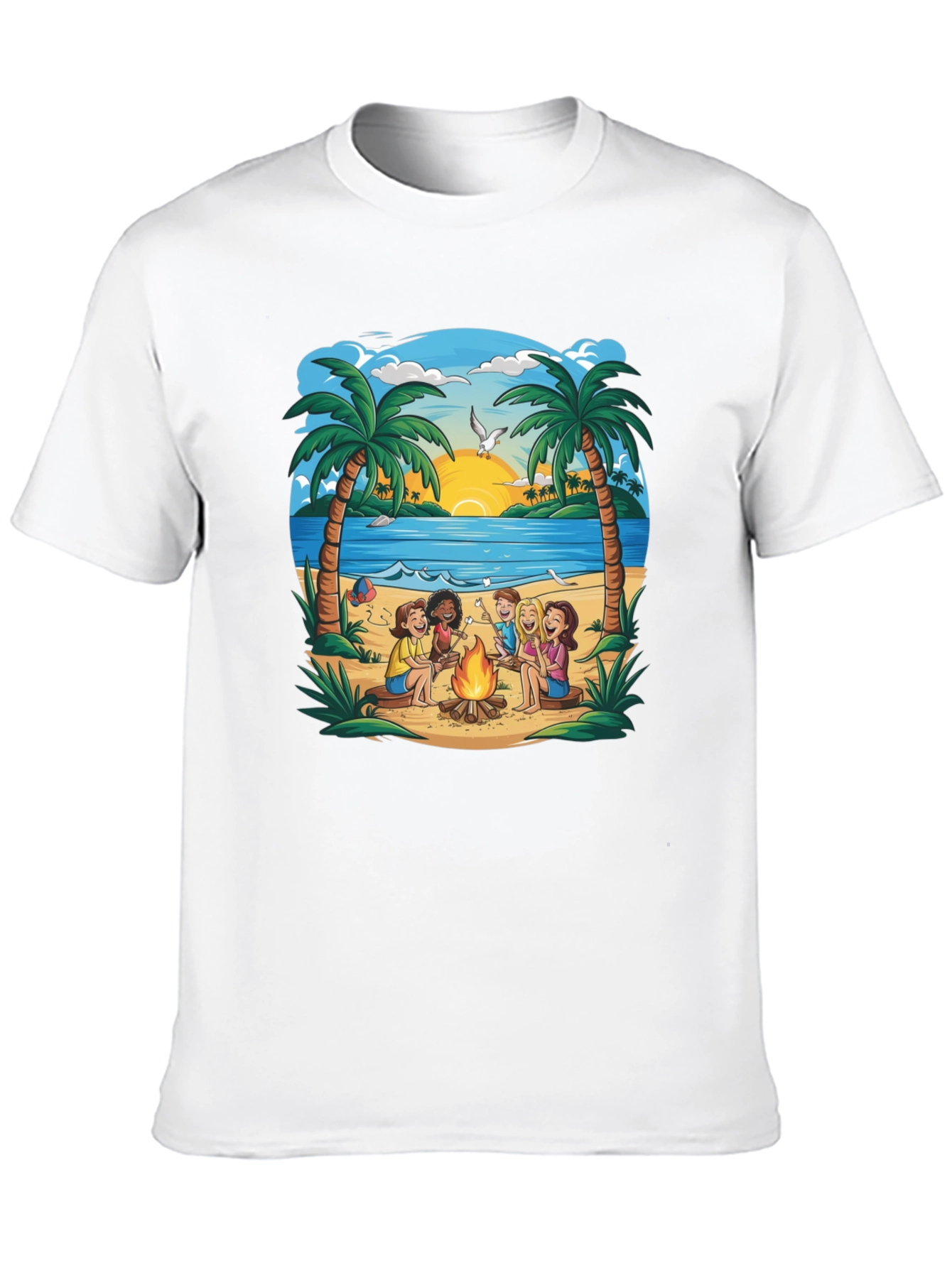 Beach Campfire T-Shirt: Friends & Marshmallows