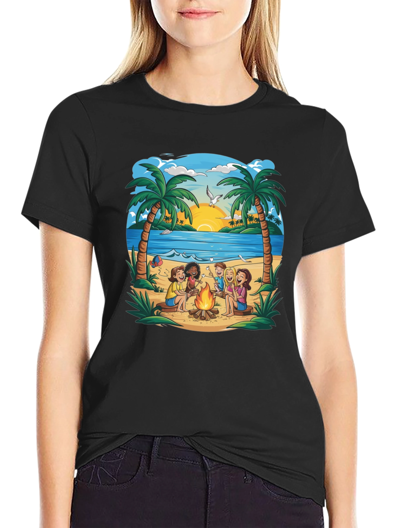 Beach Campfire T-Shirt: Friends & Marshmallows
