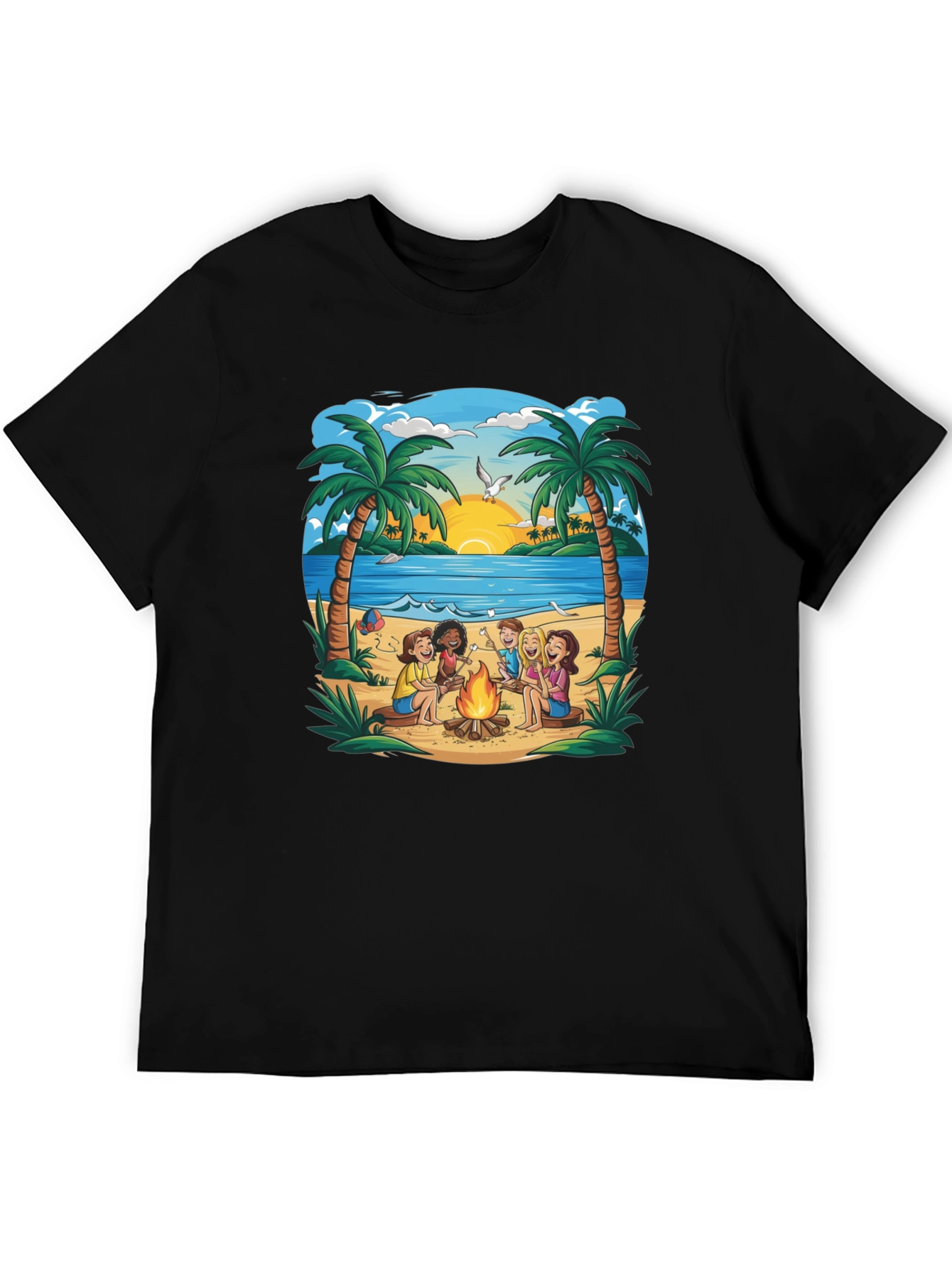 Beach Campfire T-Shirt: Friends & Marshmallows