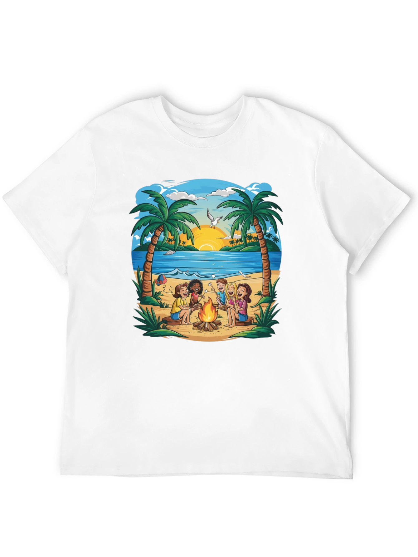 Beach Campfire T-Shirt: Friends & Marshmallows