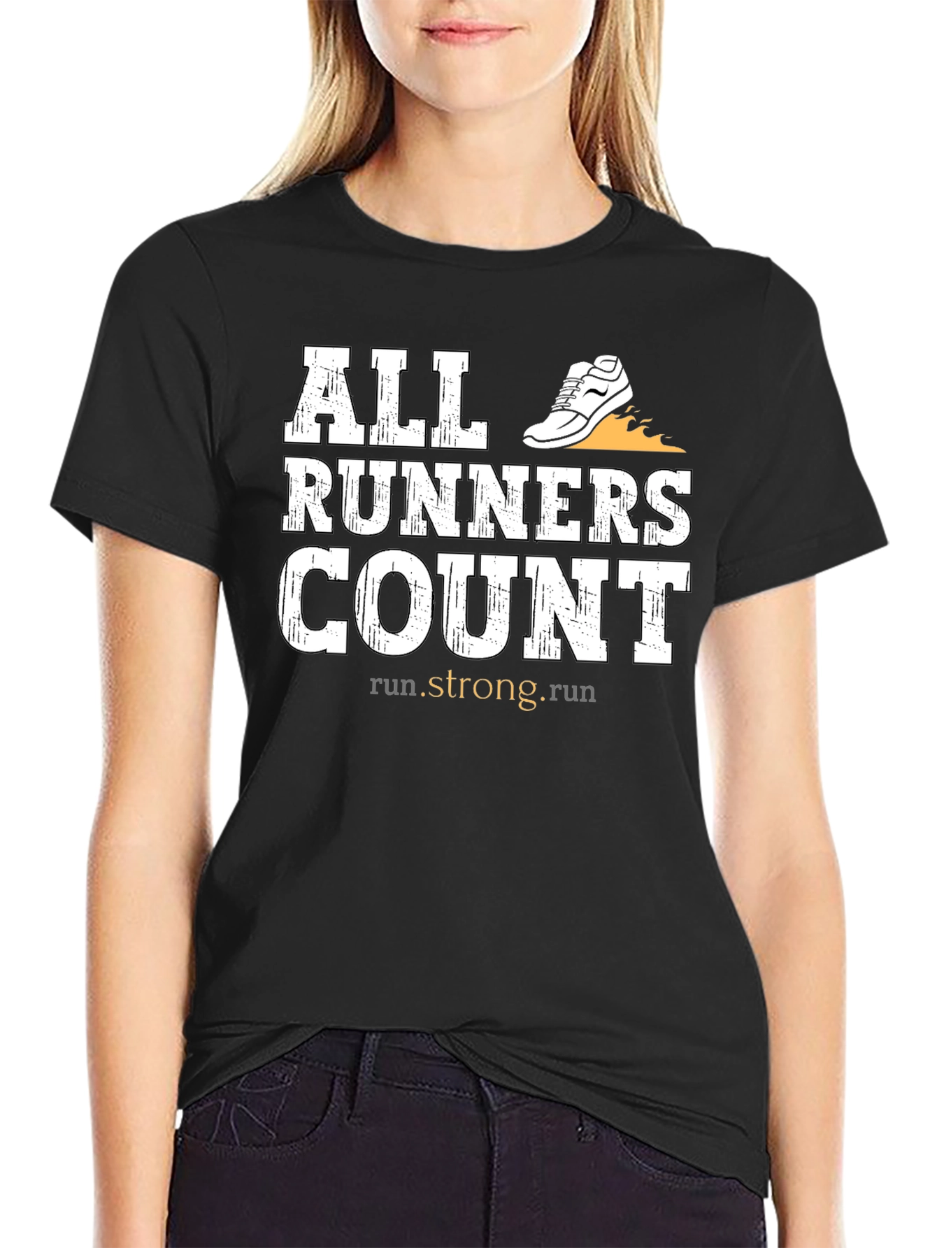 All Runners Count Black Graphic Tee