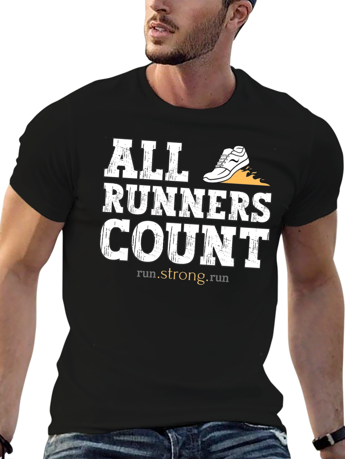 All Runners Count Black Graphic Tee