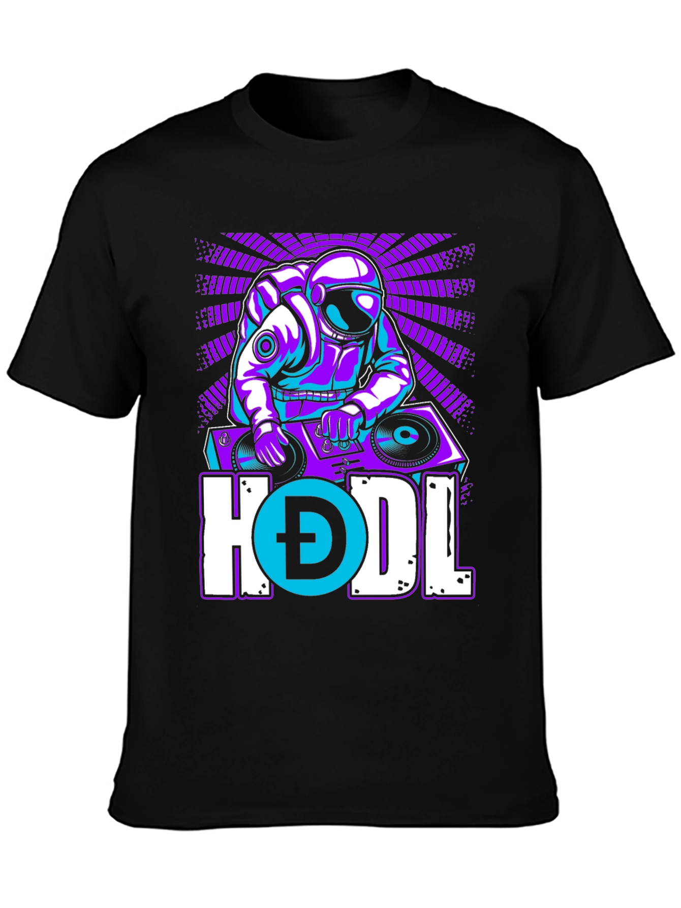 DJ Astronaut HODL Crypto T-Shirt - Trendy Space Rave