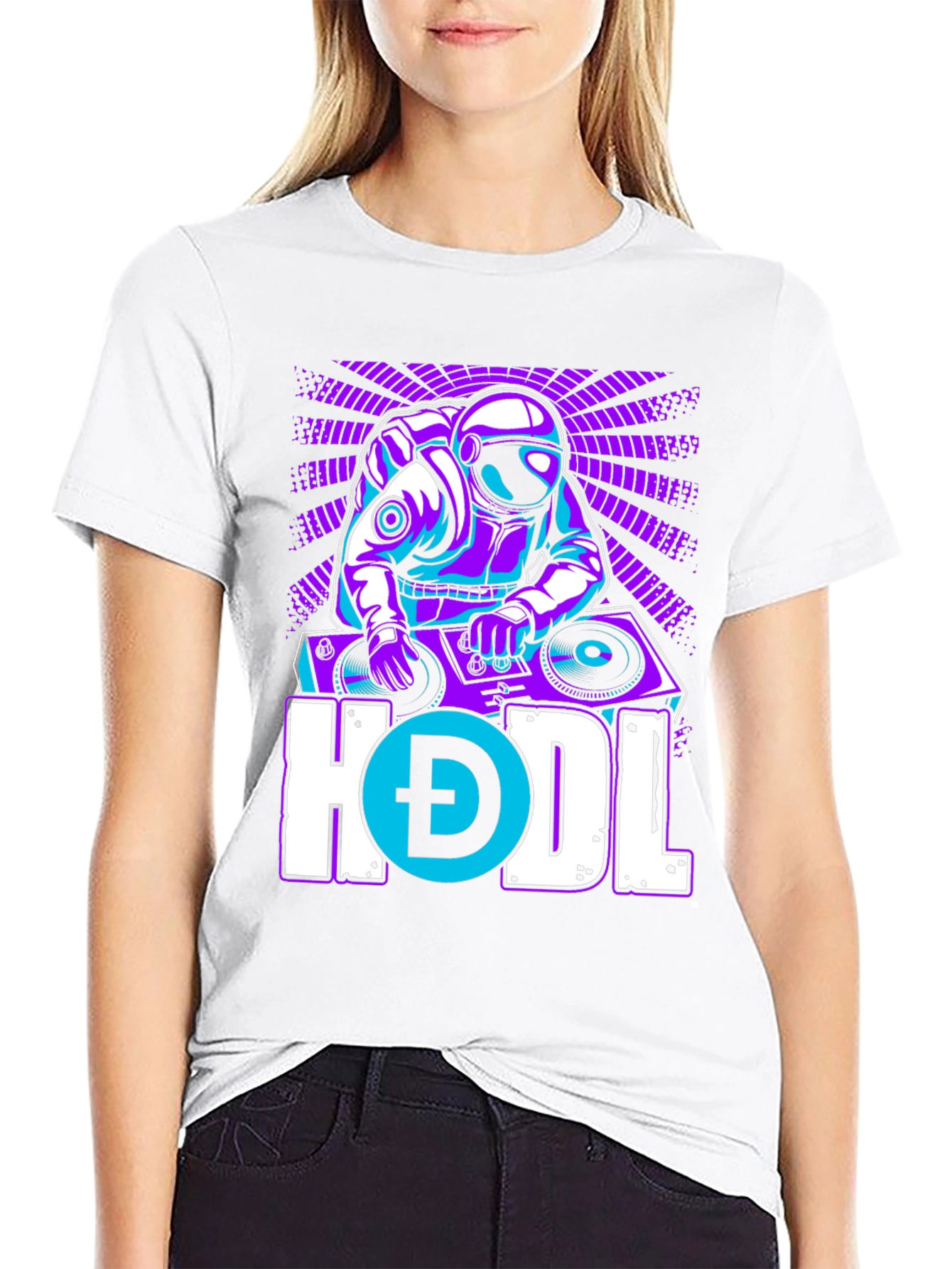 DJ Astronaut HODL Crypto T-Shirt - Trendy Space Rave