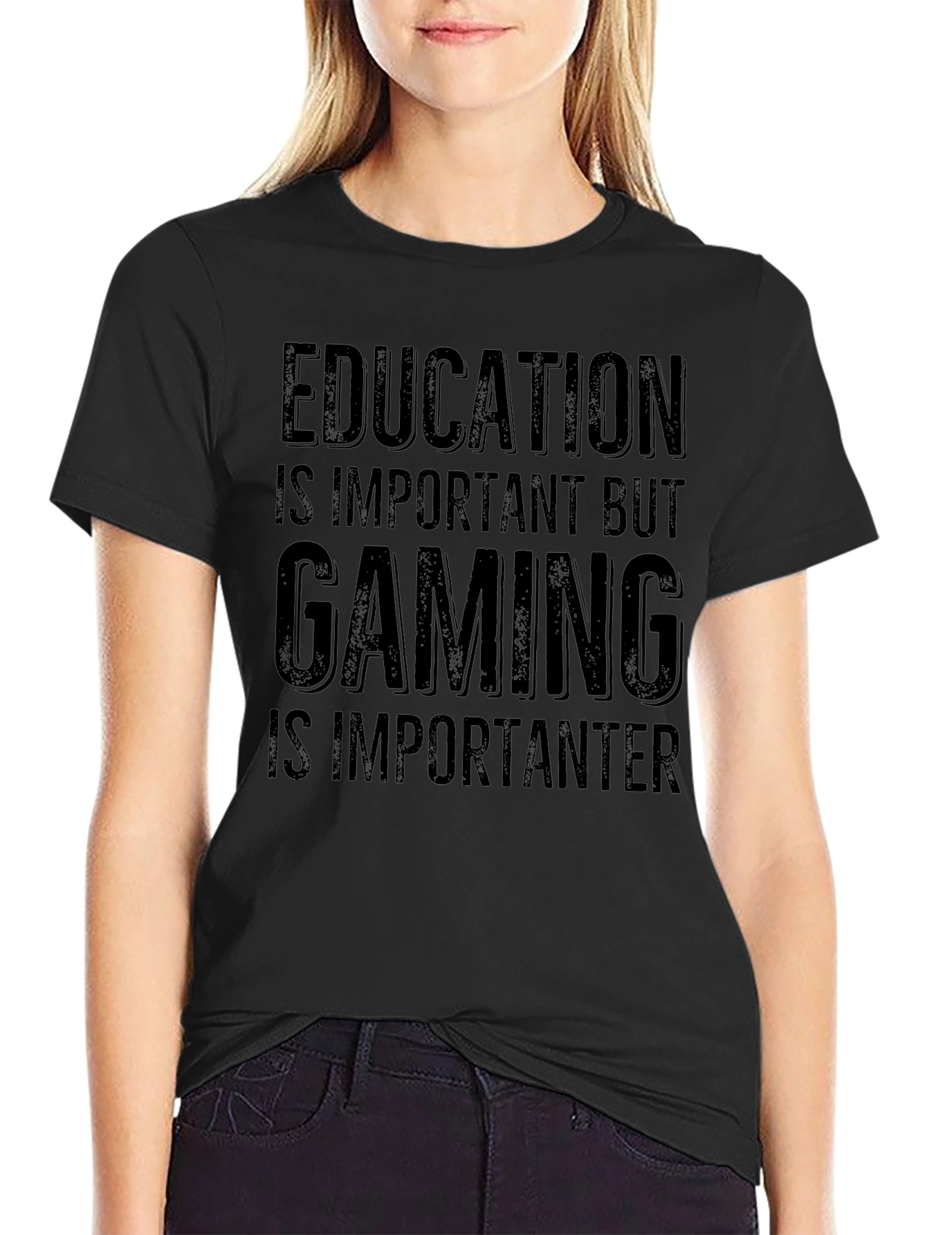 Education vs Gaming T-Shirt