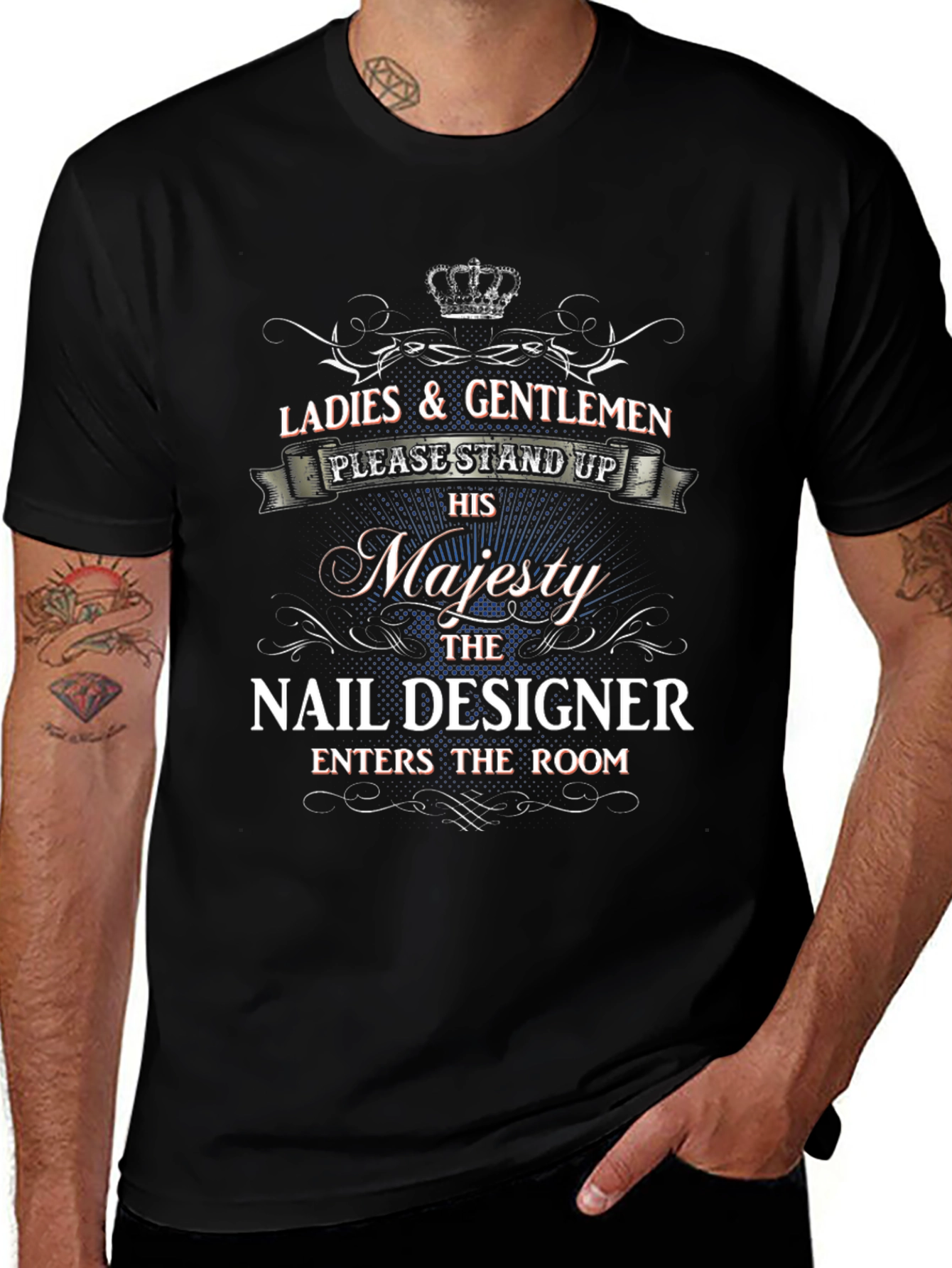Majesty Nail Designer Black T-Shirt