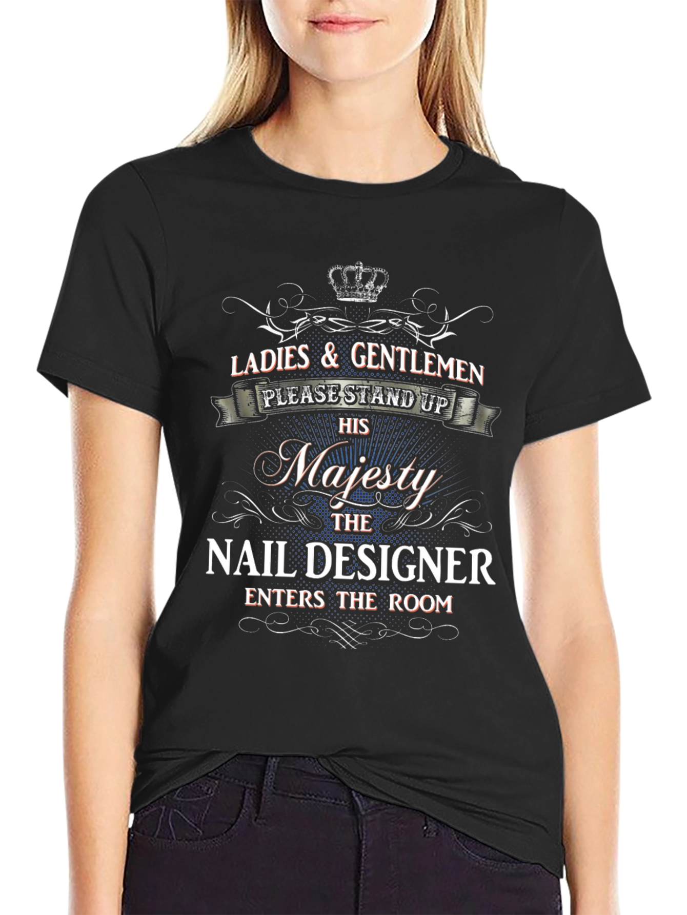 Majesty Nail Designer Black T-Shirt
