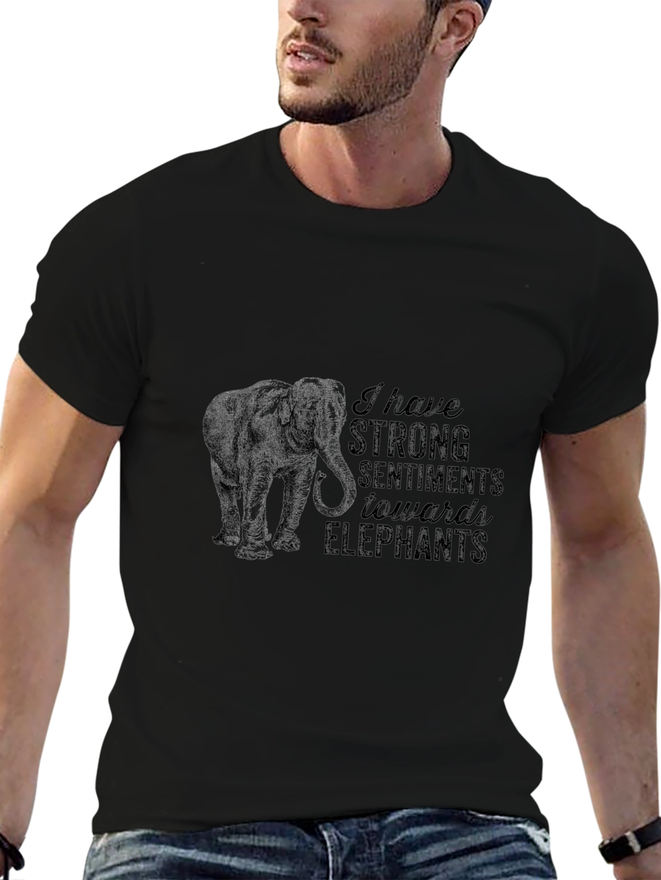 Elephant Sentiments Graphic Tee - Black