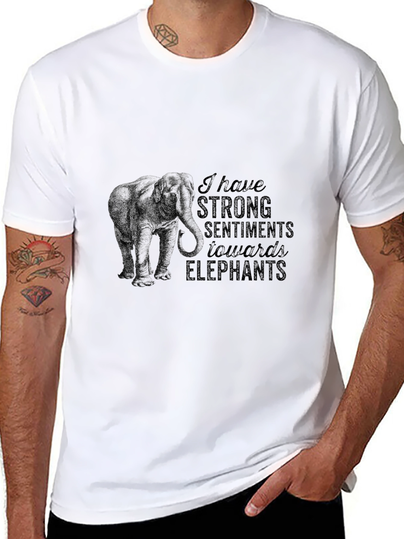Elephant Sentiments Graphic Tee - Black