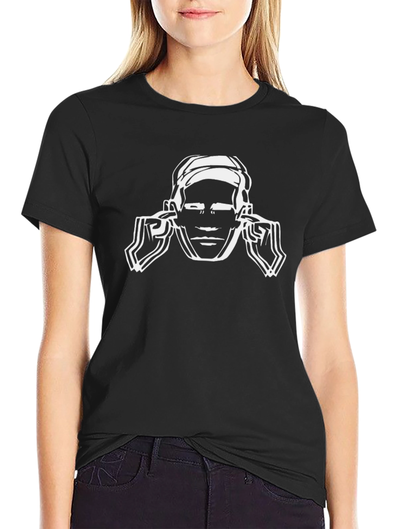 Hear No Evil Graphic Tee - Black Cotton T-Shirt