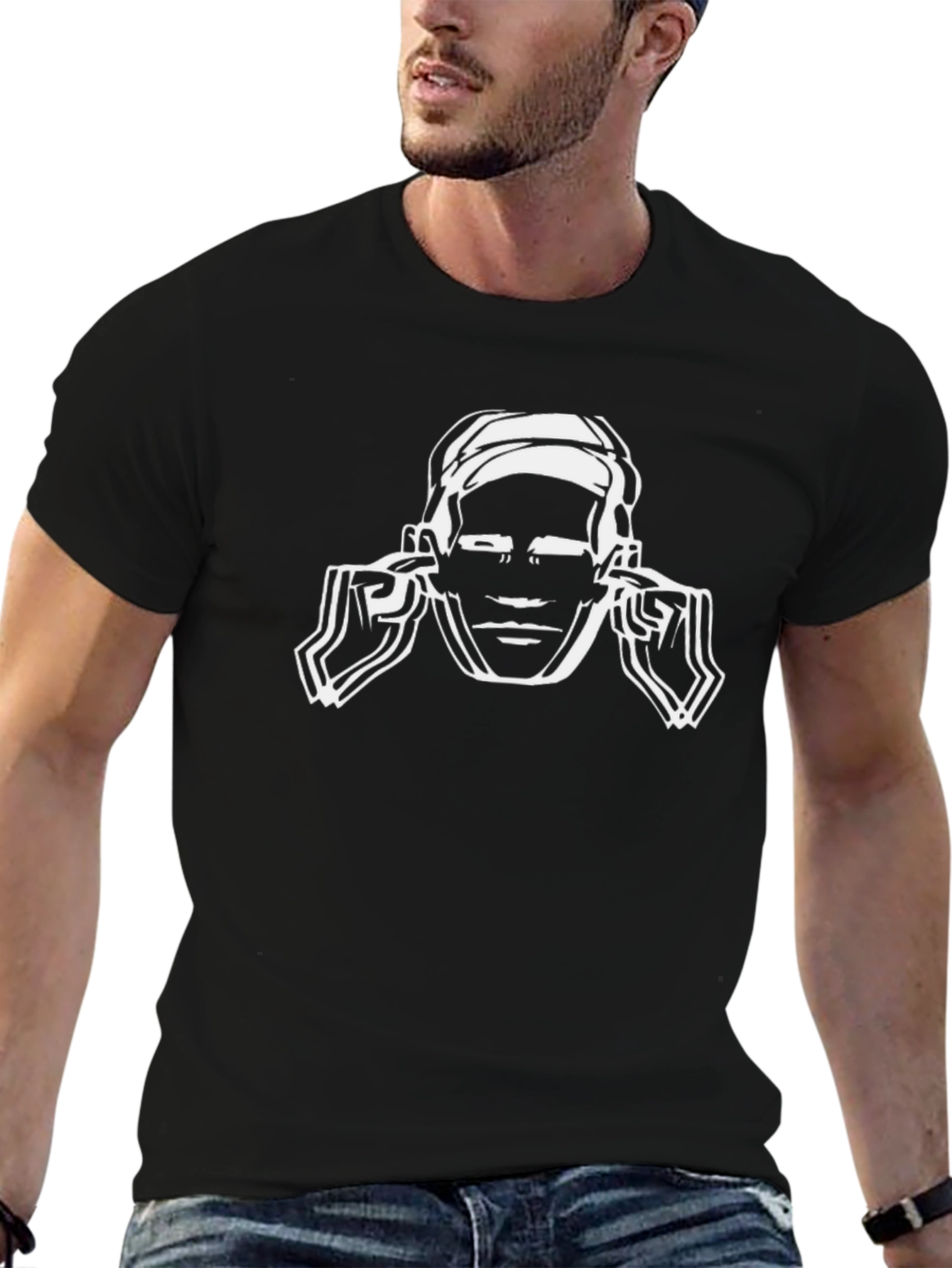Hear No Evil Graphic Tee - Black Cotton T-Shirt