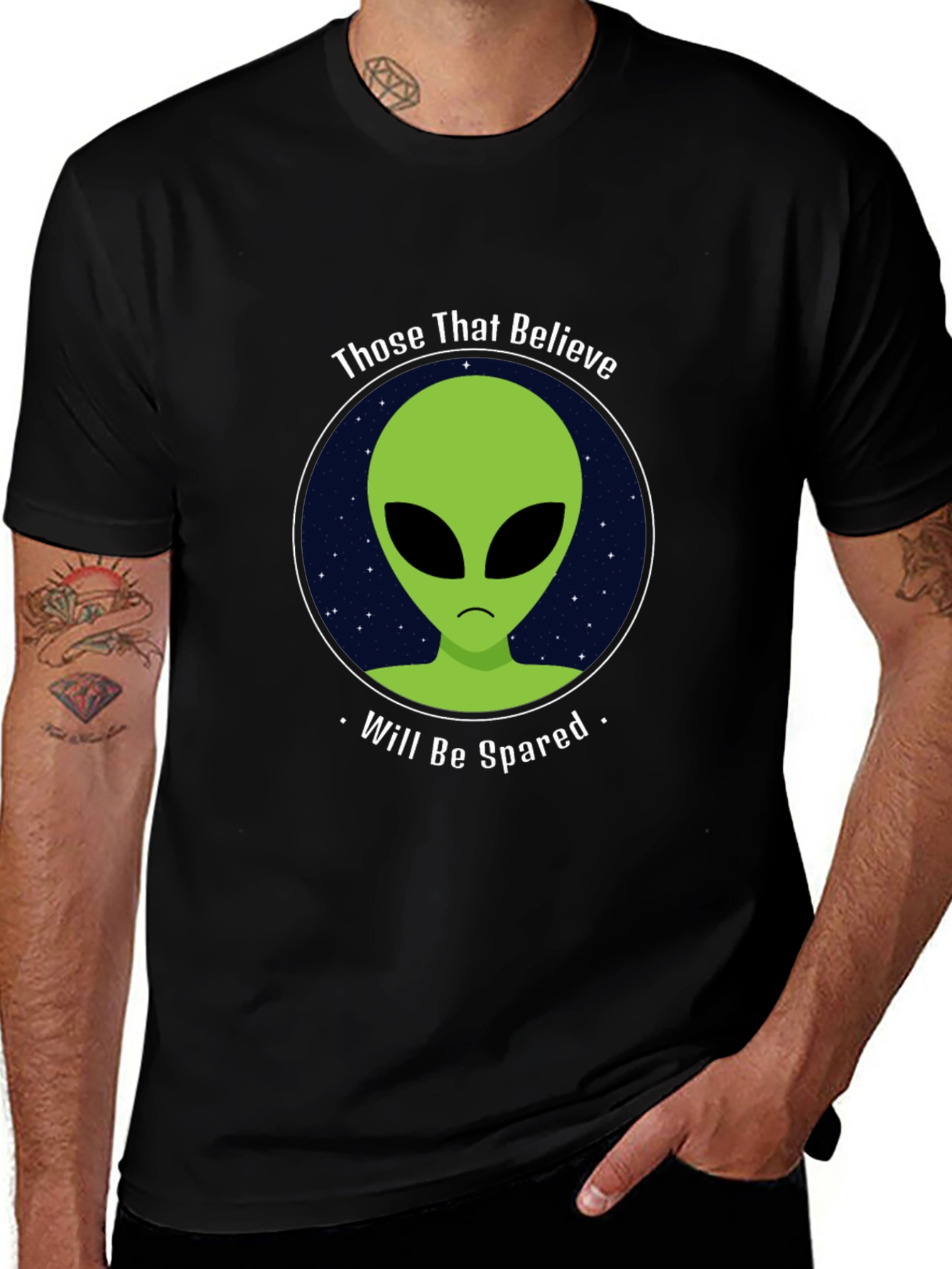 Believe Alien Black T-Shirt - Will Be Spared