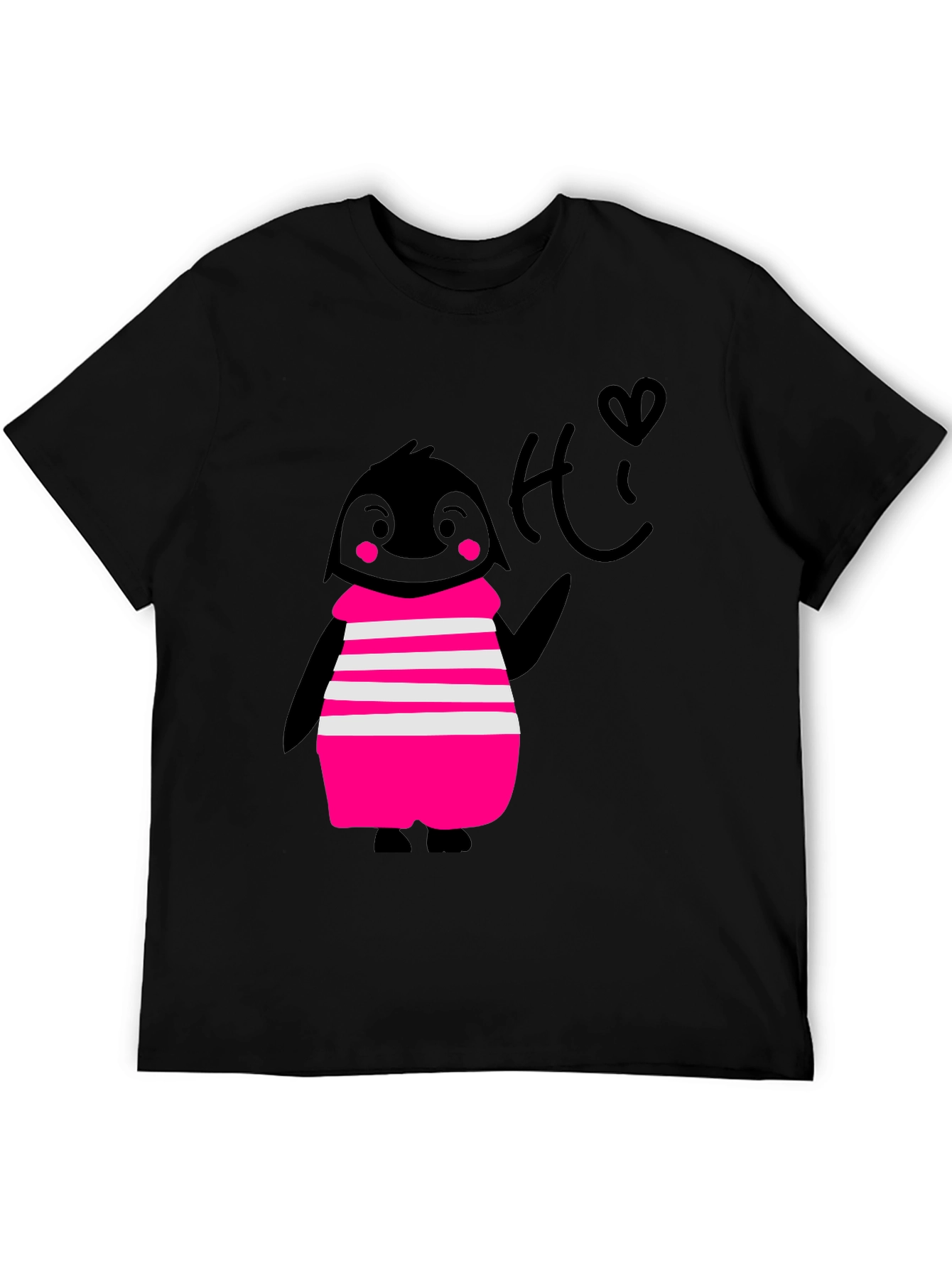 Penguin Tee - Cute Black Graphic T-Shirt