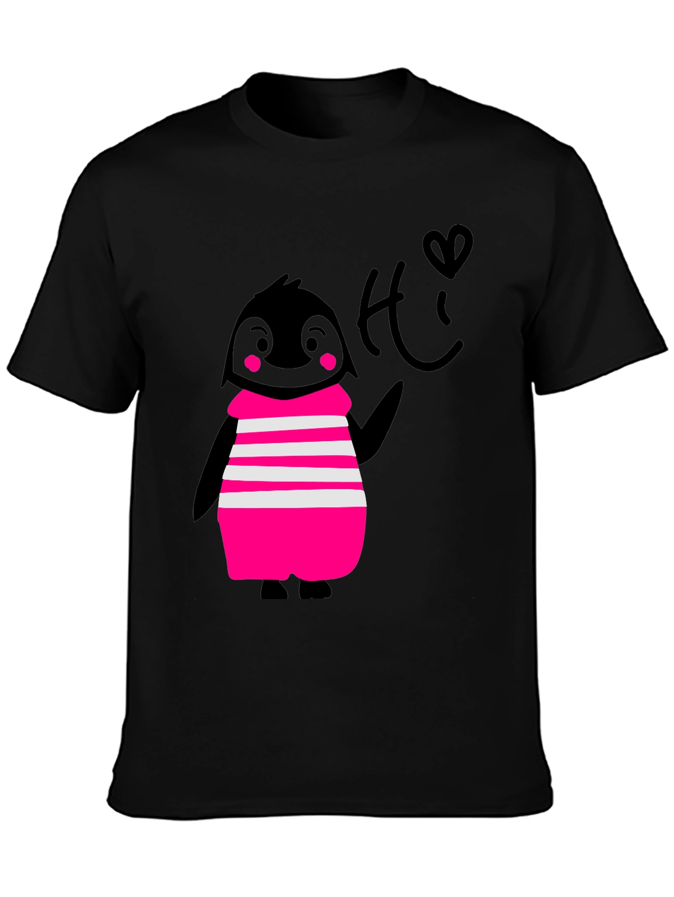 Penguin Tee - Cute Black Graphic T-Shirt