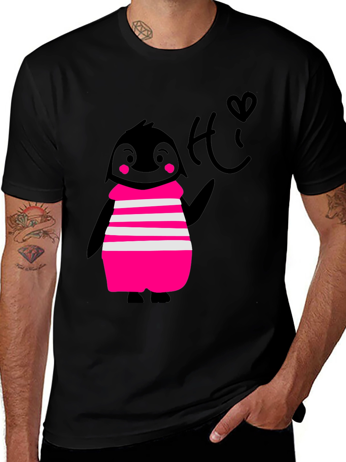 Penguin Tee - Cute Black Graphic T-Shirt