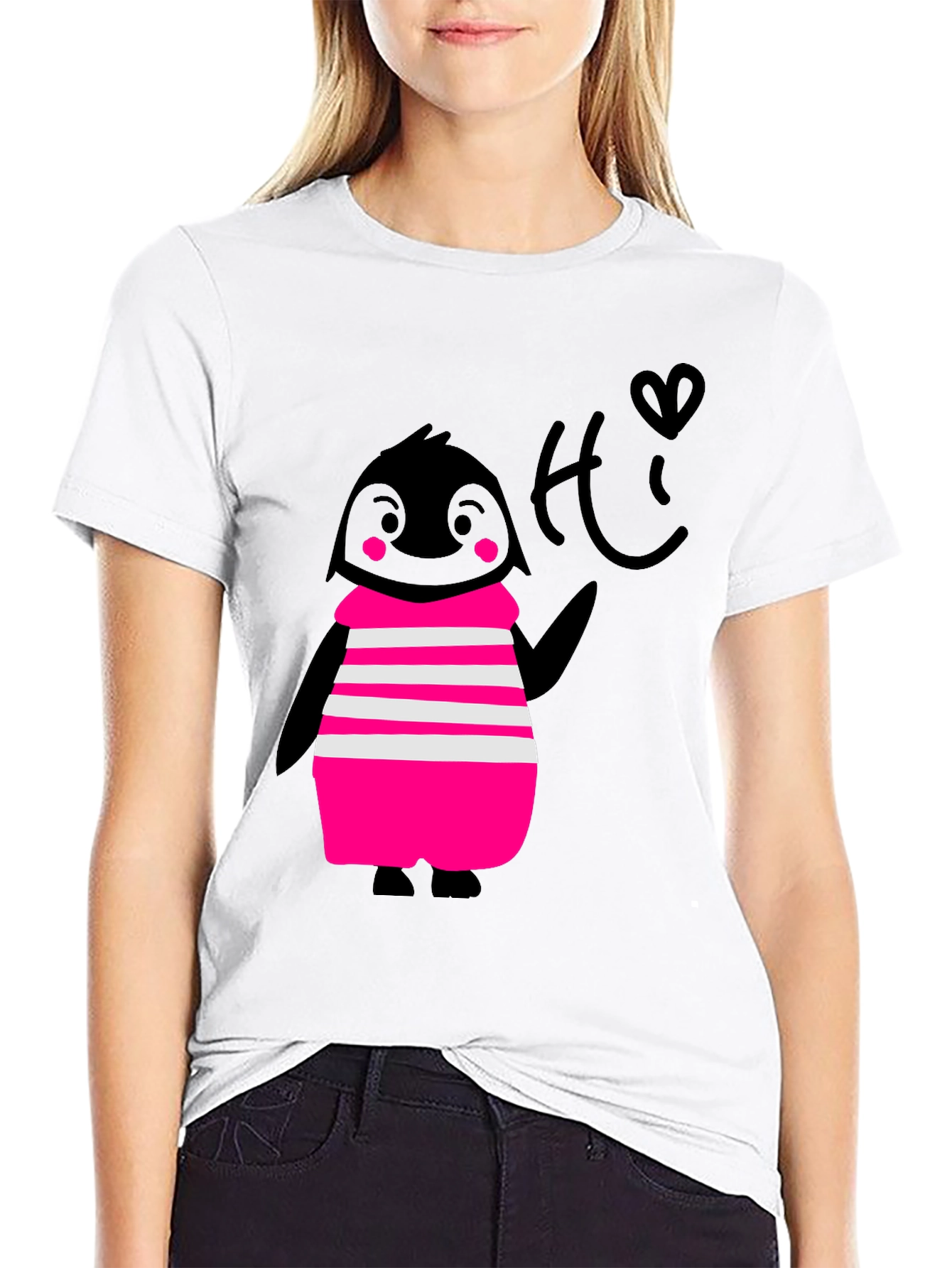 Penguin Tee - Cute Black Graphic T-Shirt